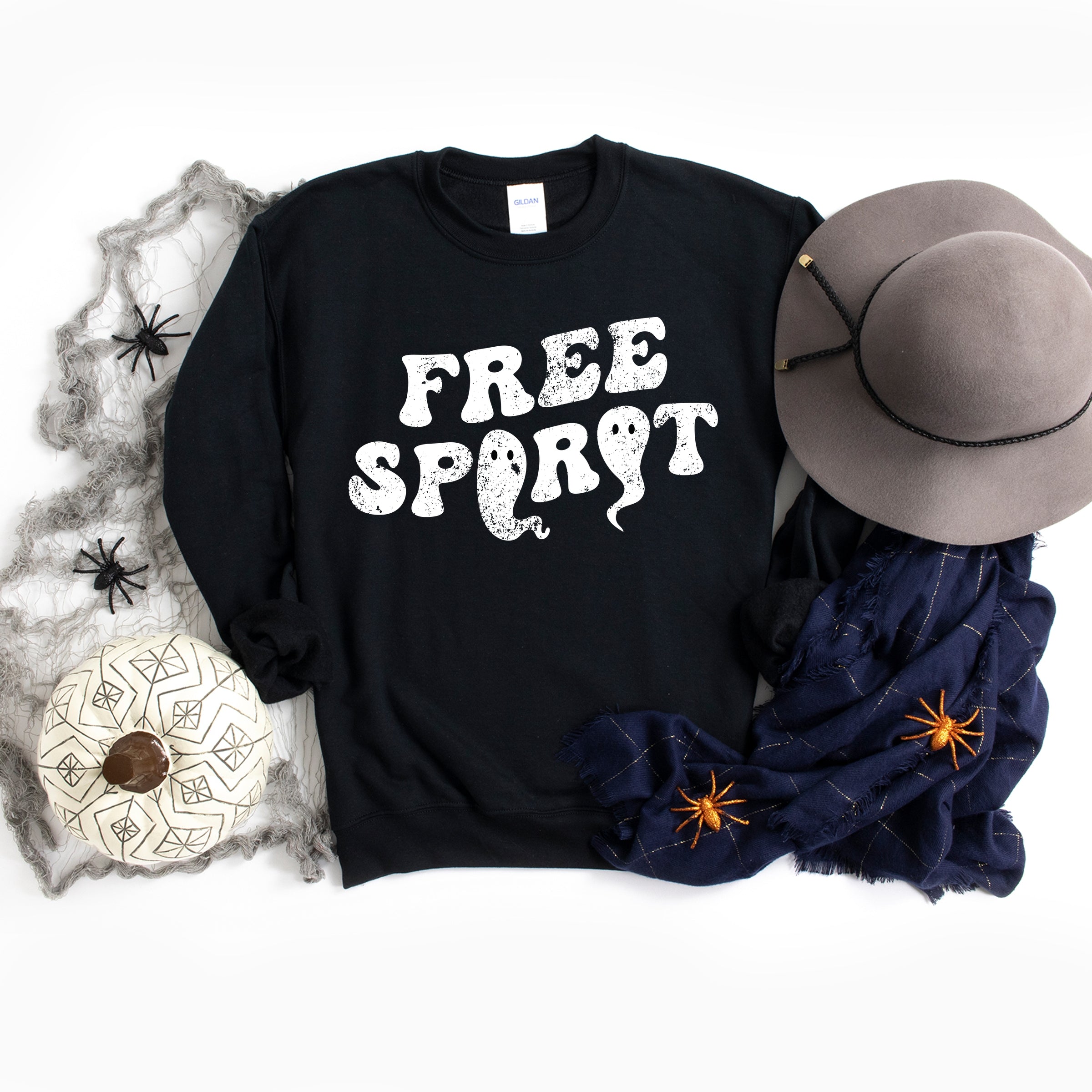 Free Spirit Ghost Distressed - Women's Graphic Sweatshirt