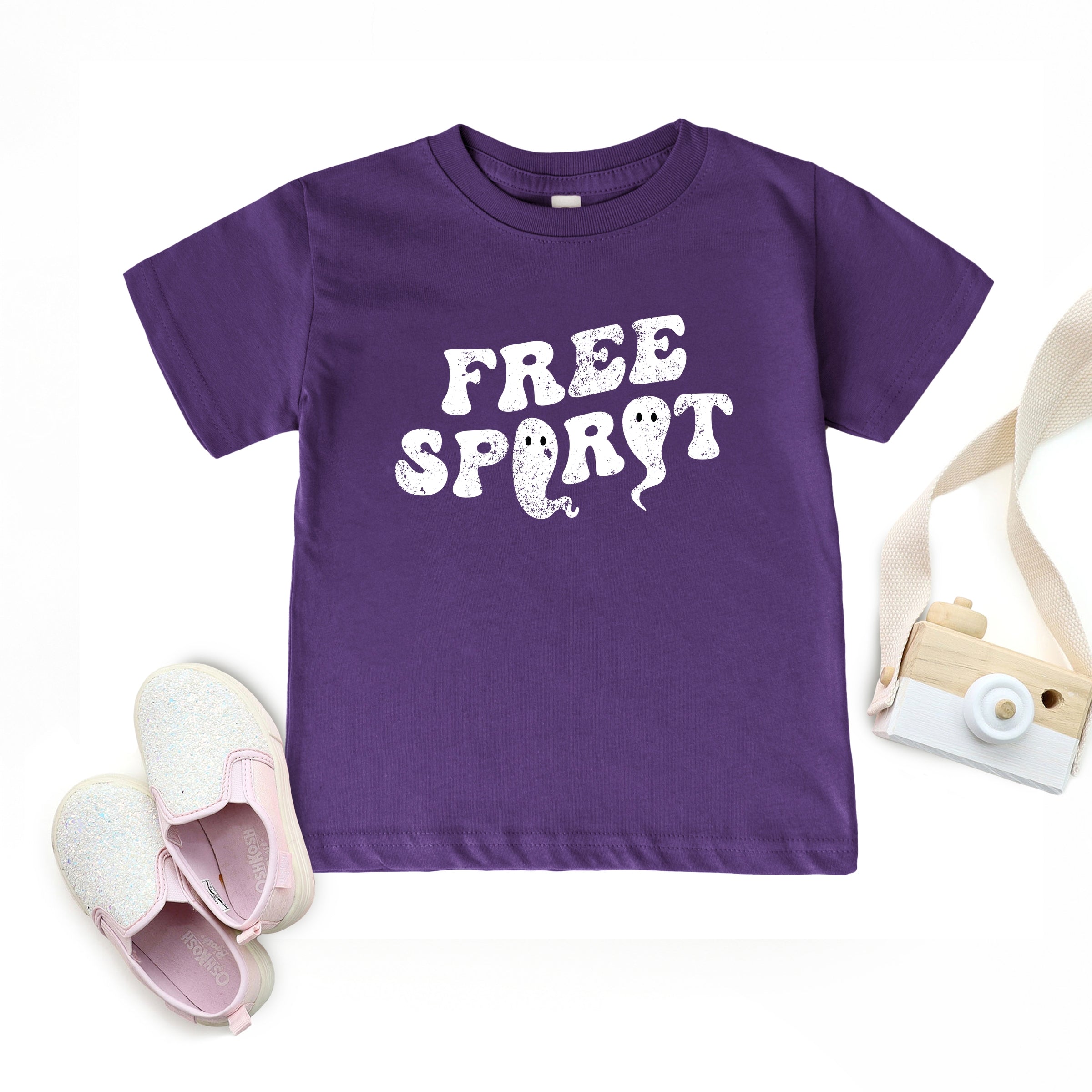 Free Spirit Ghost Distressed - Toddler Short Sleeve Graphic T-Shirt