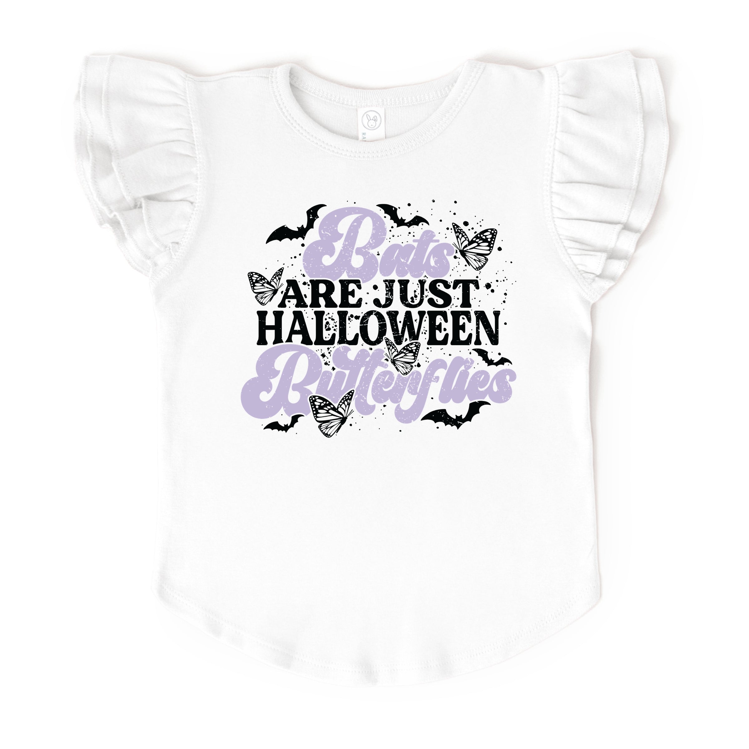 Bats Are Just Halloween Butterflies - Flutter Sleeve Graphic T-Shirt