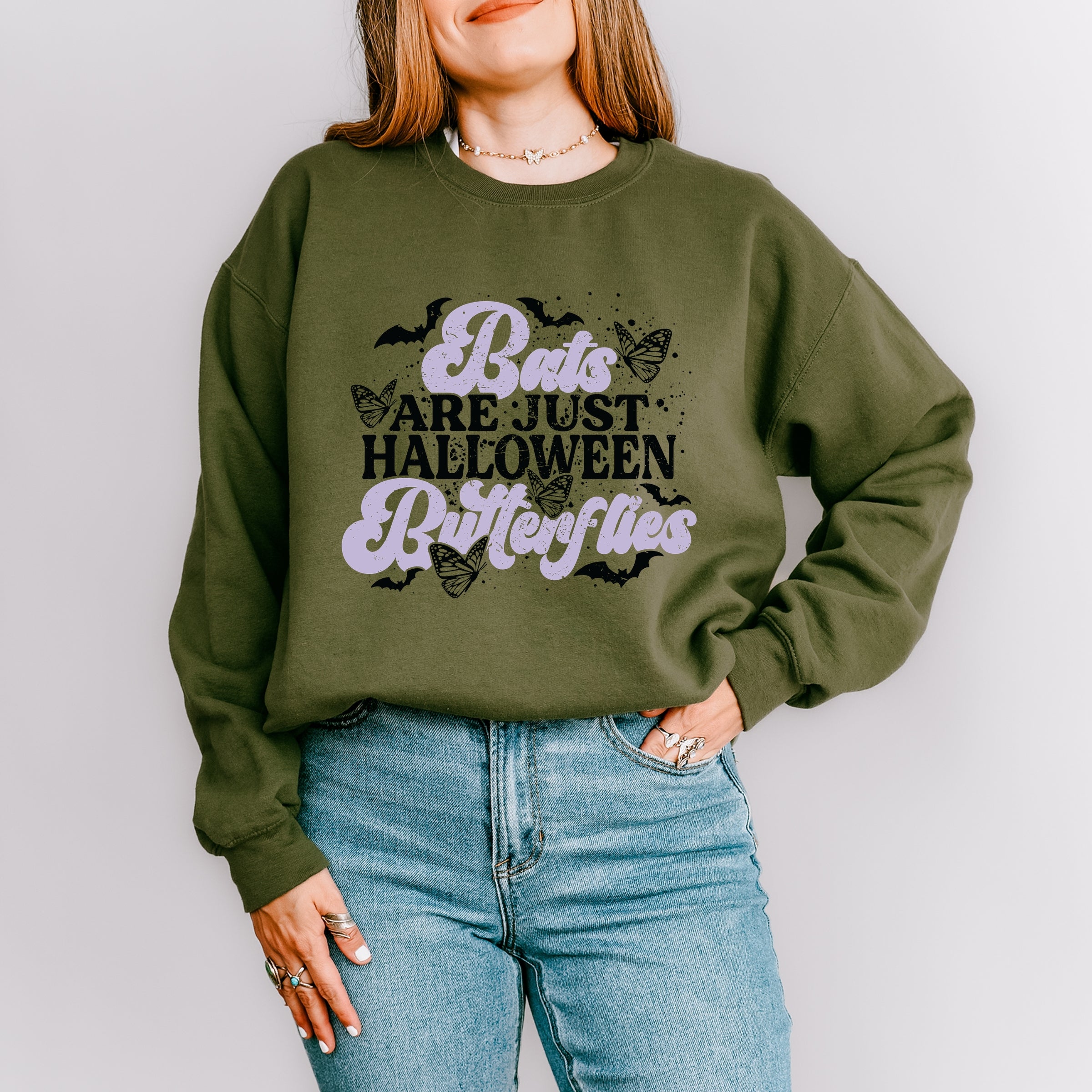 Bats Are Just Halloween Butterflies - Womens Sweatshirt