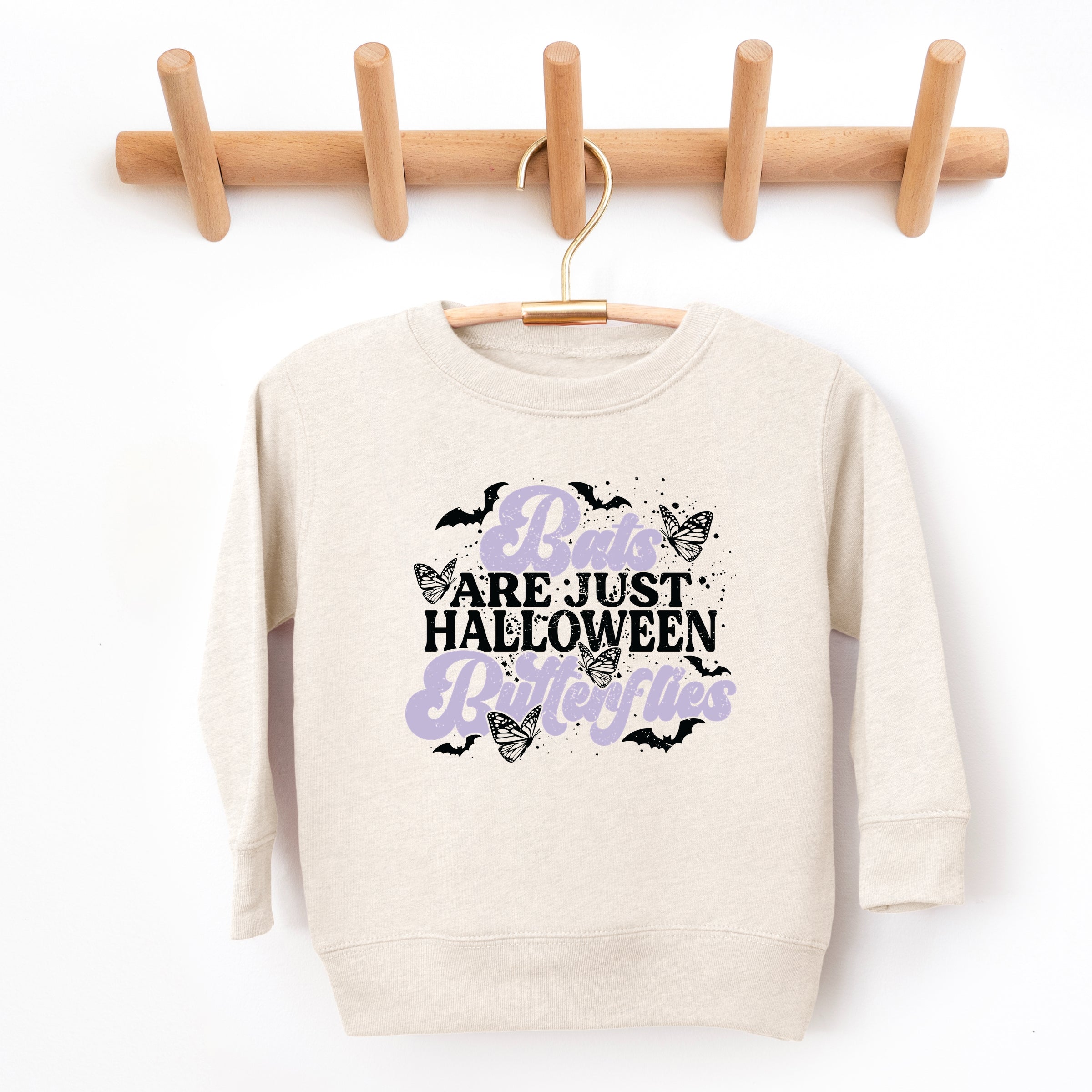 Bats Are Just Halloween Butterflies - Toddler Graphic Sweatshirt