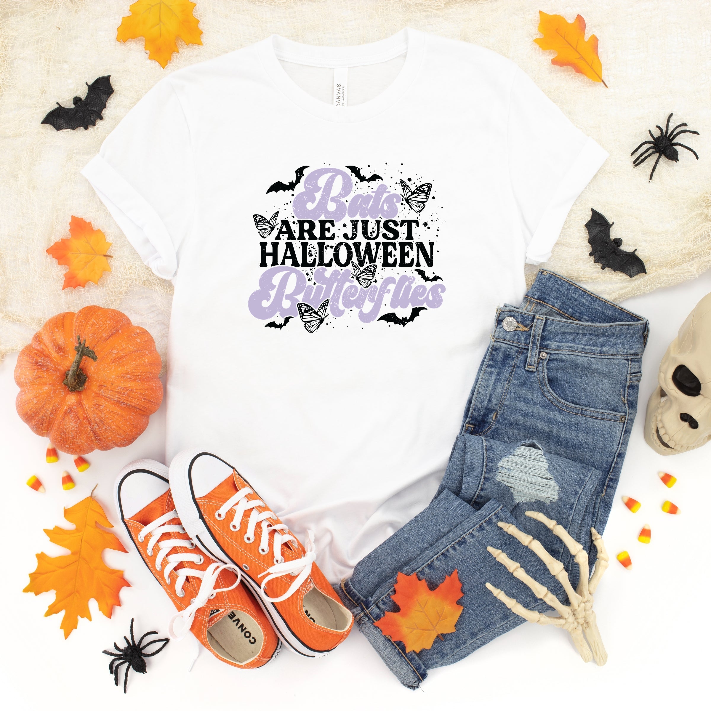 Bats Are Just Halloween Butterflies - Youth Short Sleeve Graphic T-Shirt and Toddler Short Sleeve Graphic T-Shirt