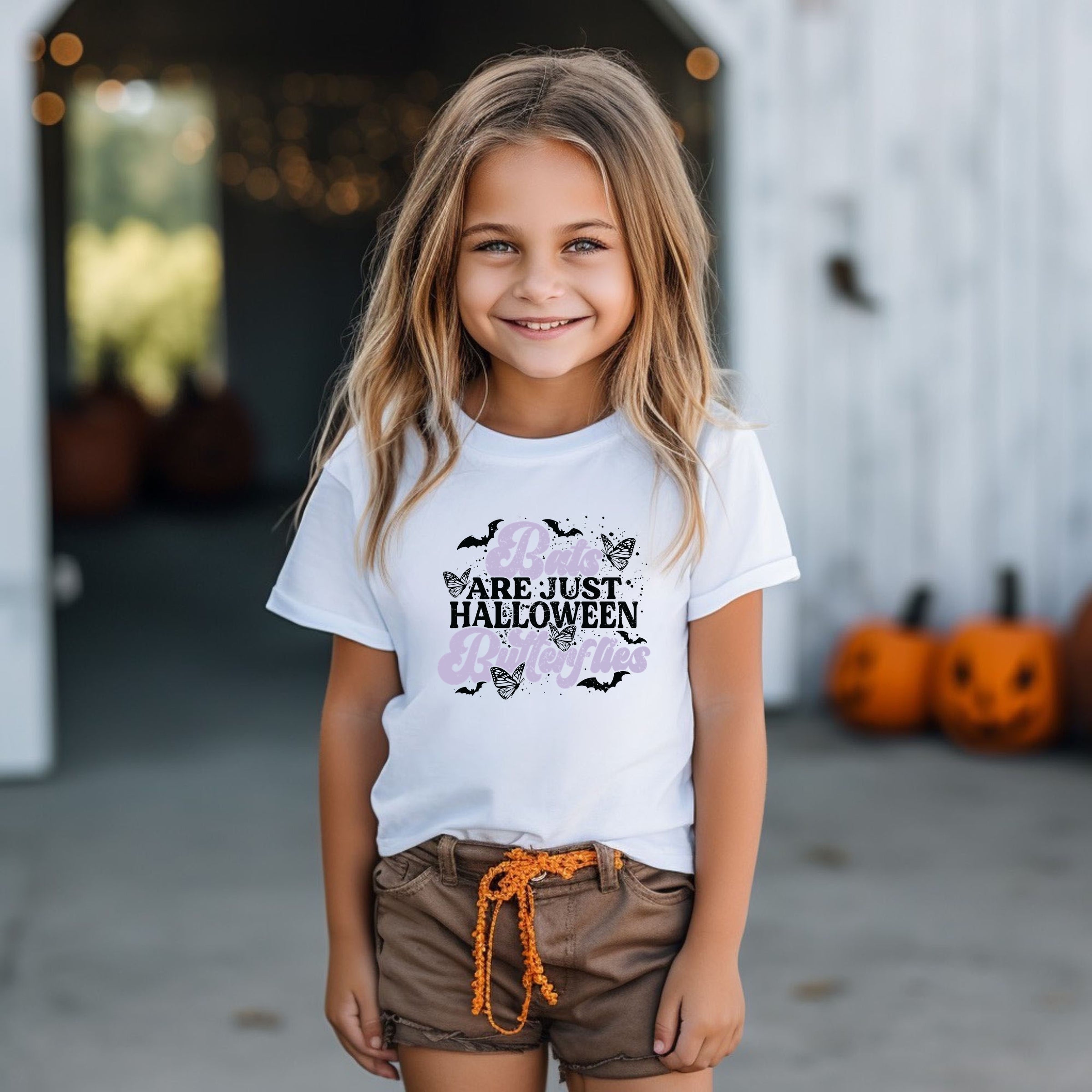 Bats Are Just Halloween Butterflies - Youth Short Sleeve Graphic T-Shirt and Toddler Short Sleeve Graphic T-Shirt