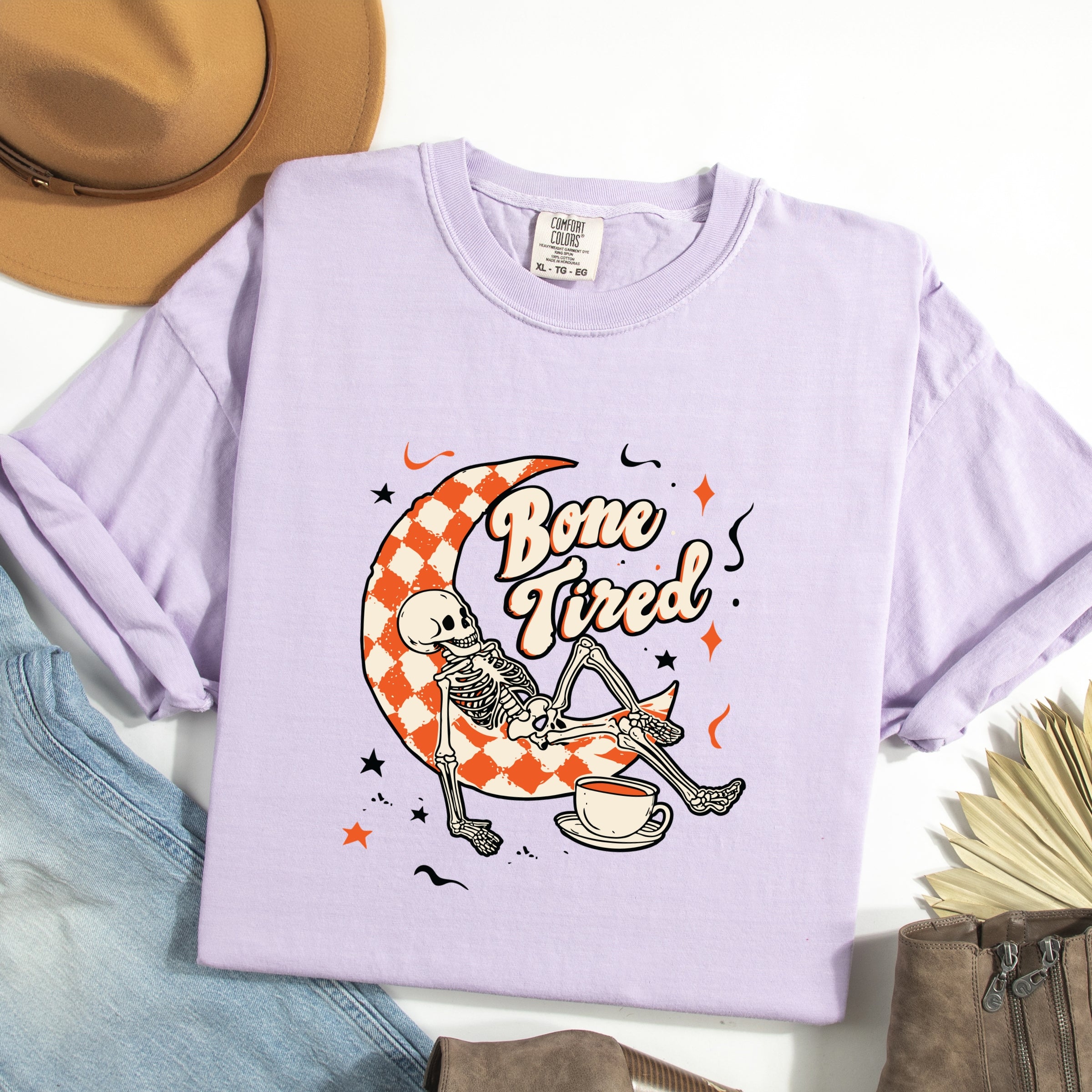 Bone Tired Moon - Womens Garment Dyed Tee