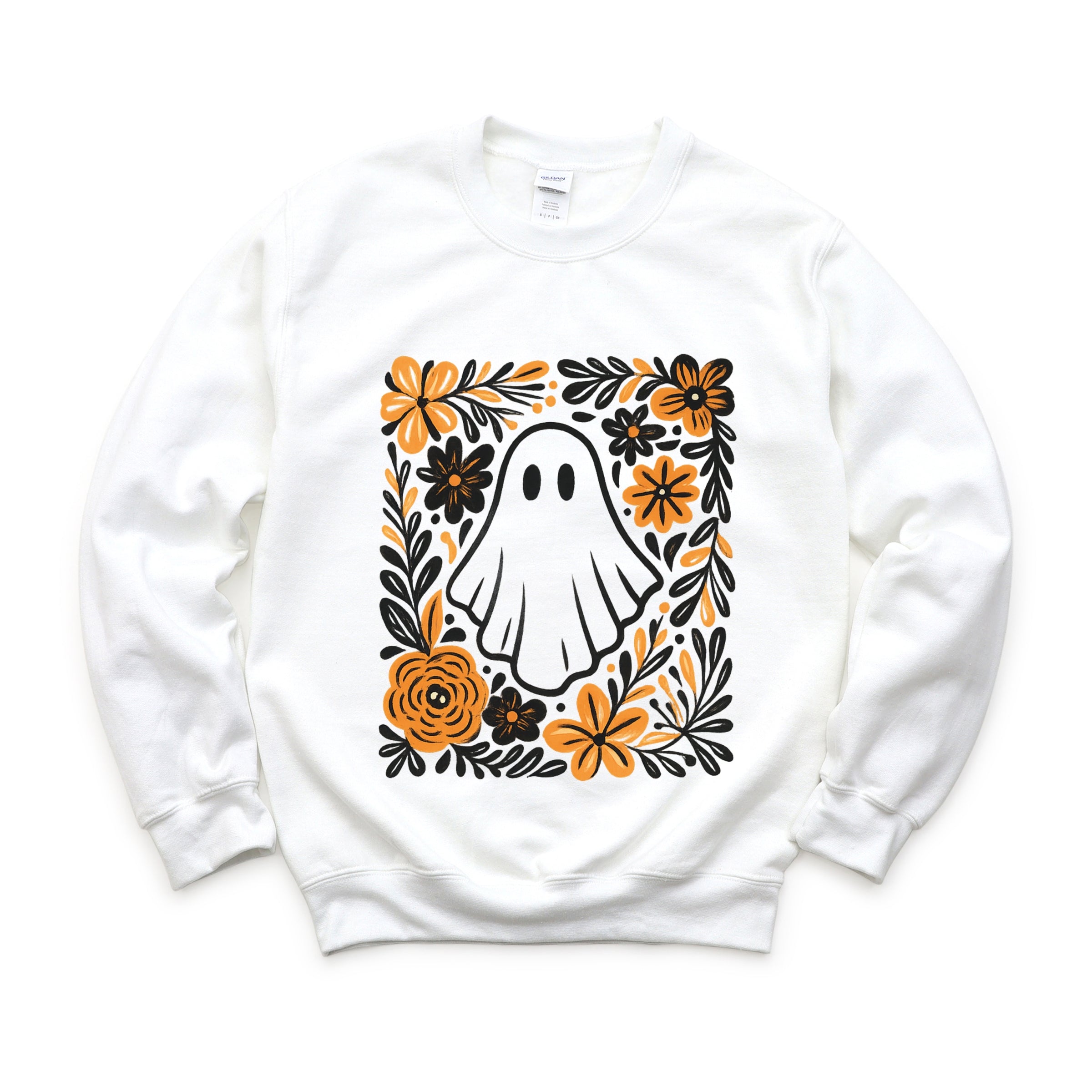 Ghost Floral Orange - Women's Sweatshirt