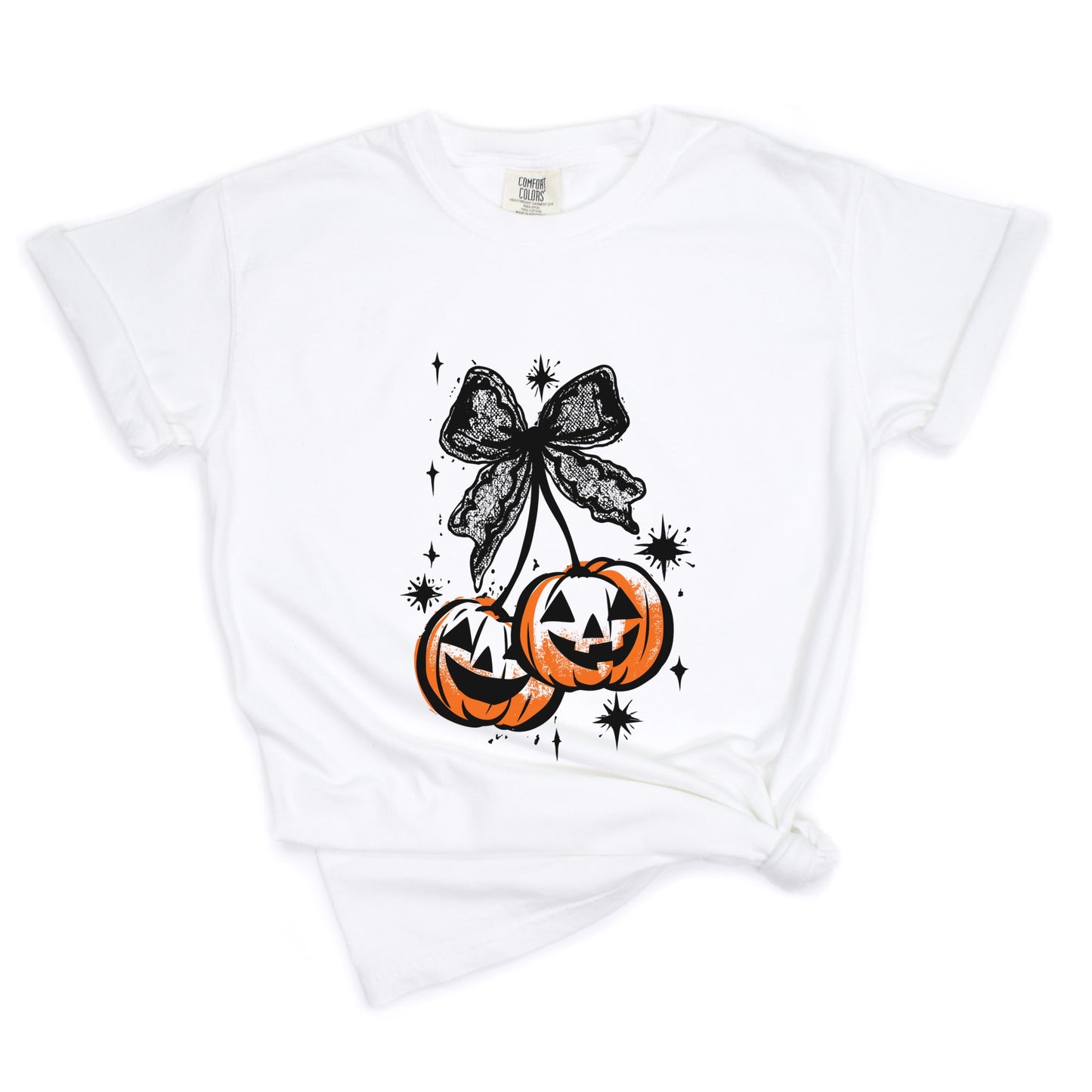 Coquette Pumpkin Cherries - Womens Garment Dyed Tee