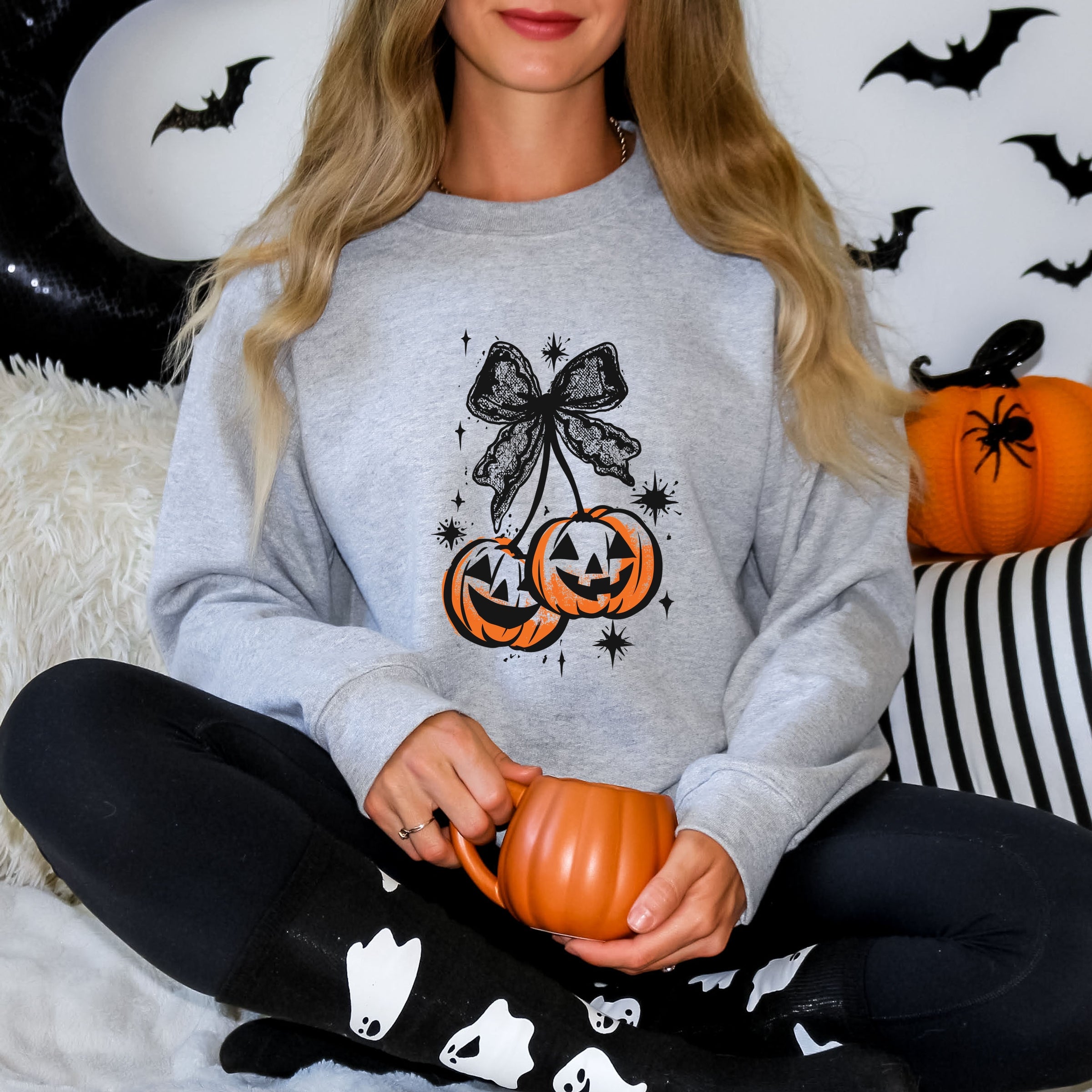 Coquette Pumpkin Cherries - Womens Sweatshirt