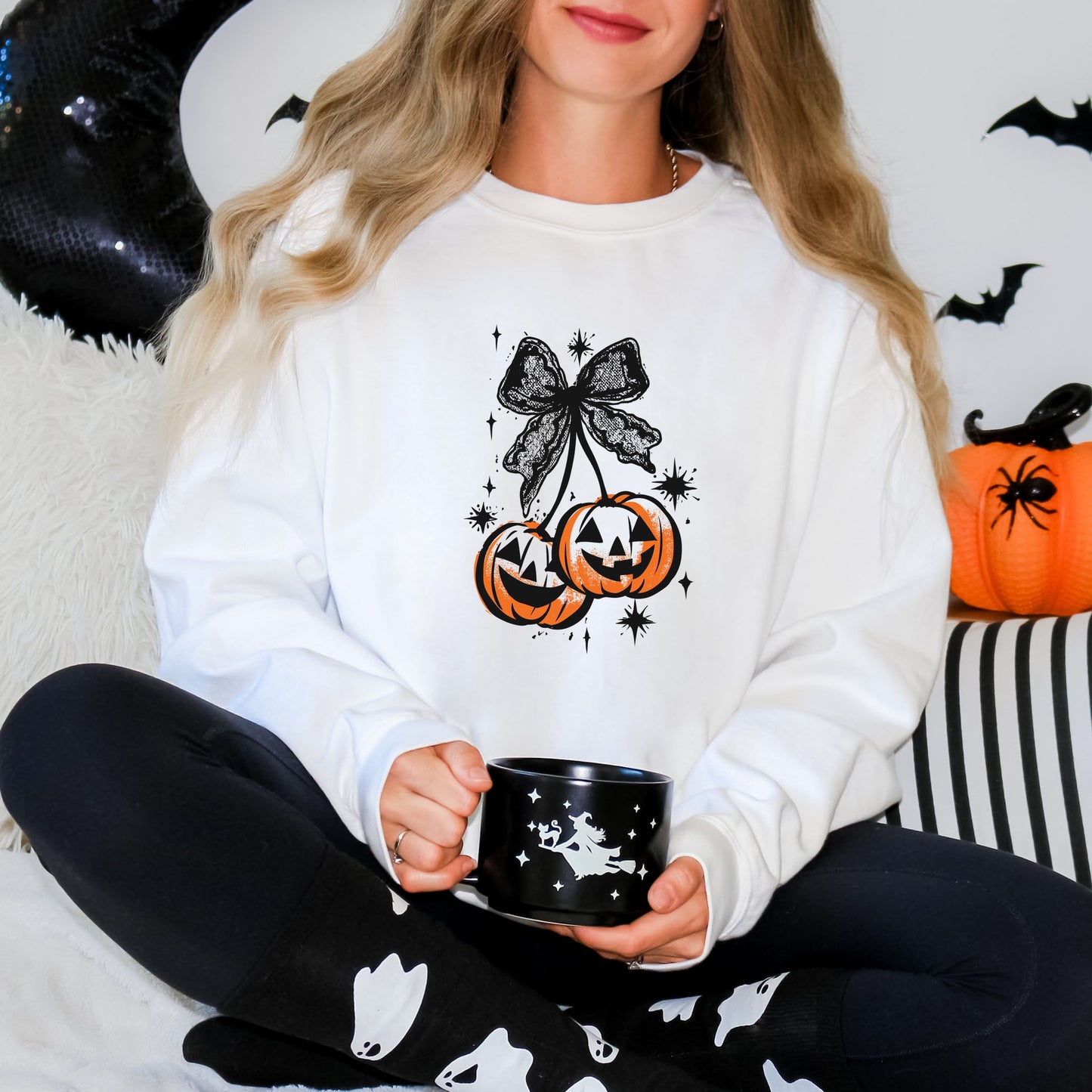 Coquette Pumpkin Cherries - Womens Sweatshirt