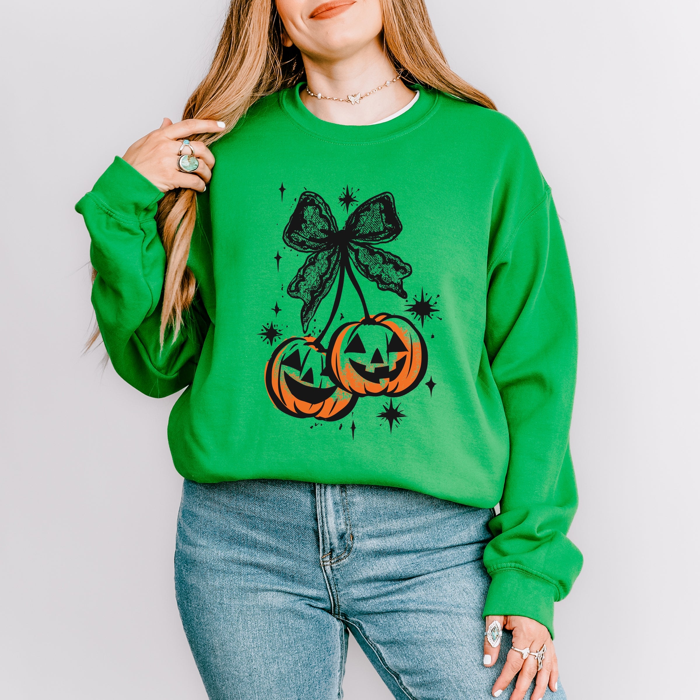 Coquette Pumpkin Cherries - Womens Sweatshirt