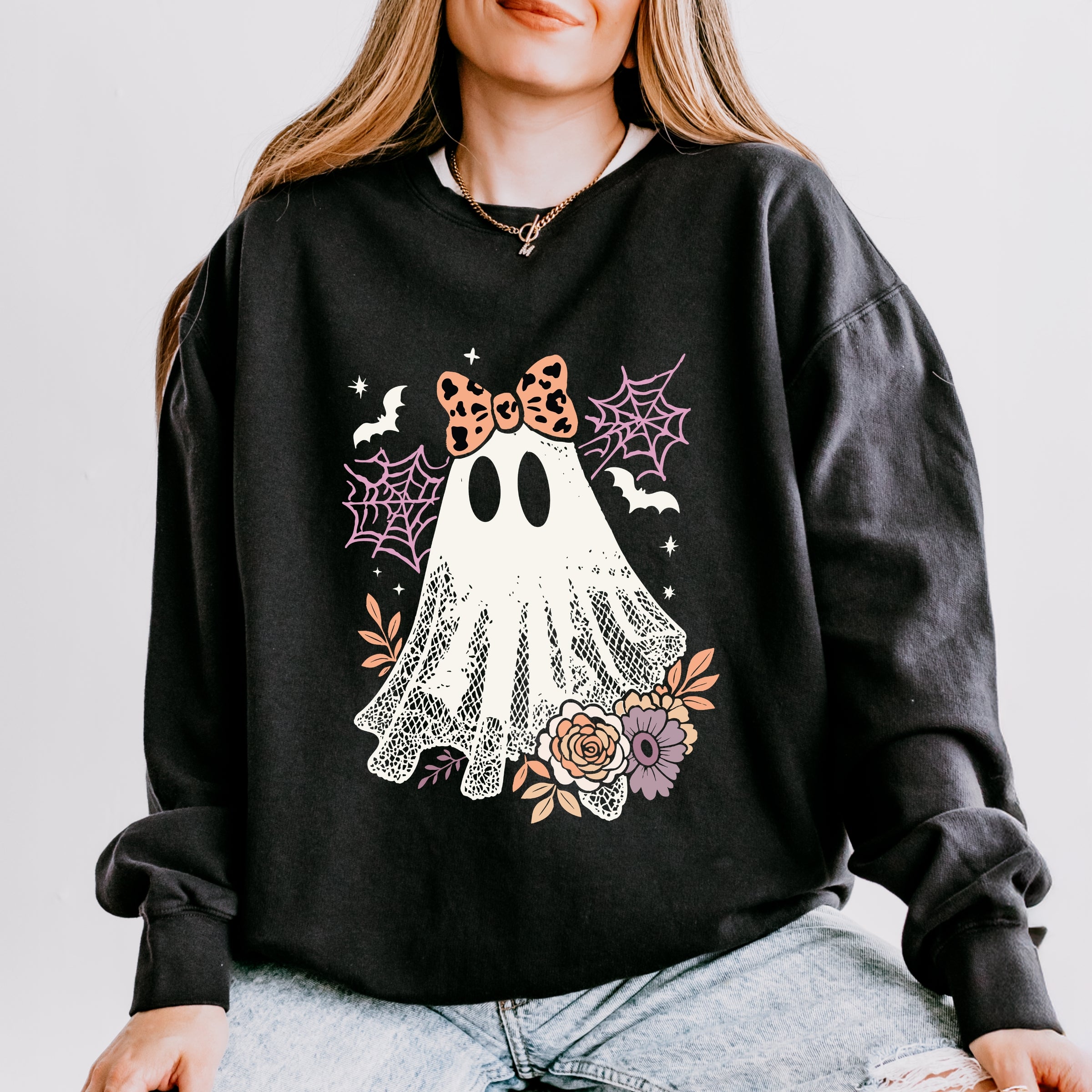 Coquette Ghost Roses - Womens Lightweight Garment Dyed Sweatshirt