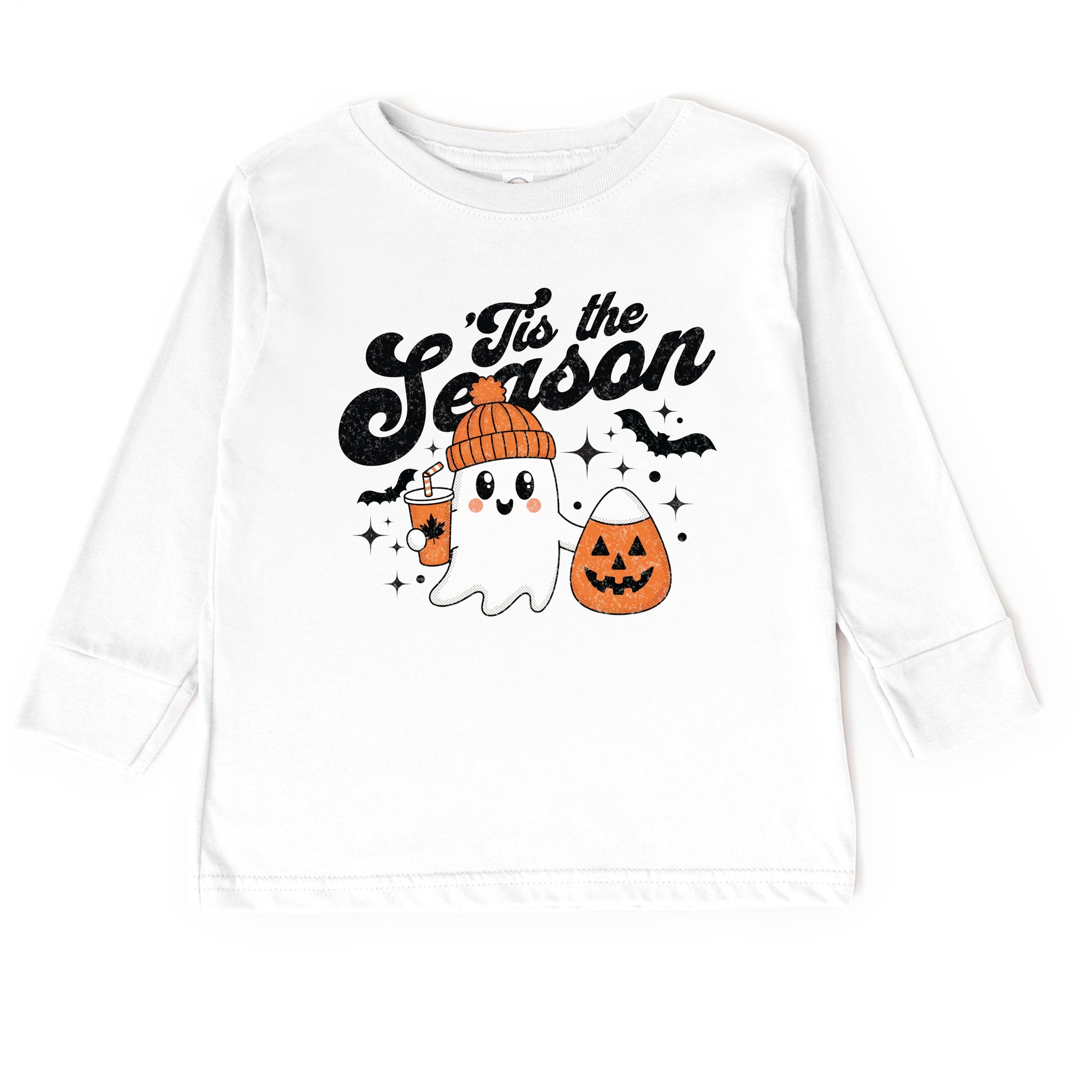 Tis The Season Ghost Retro - Toddler Long Sleeve Graphic Tee and Youth Long Sleeve Graphic T-Shirt