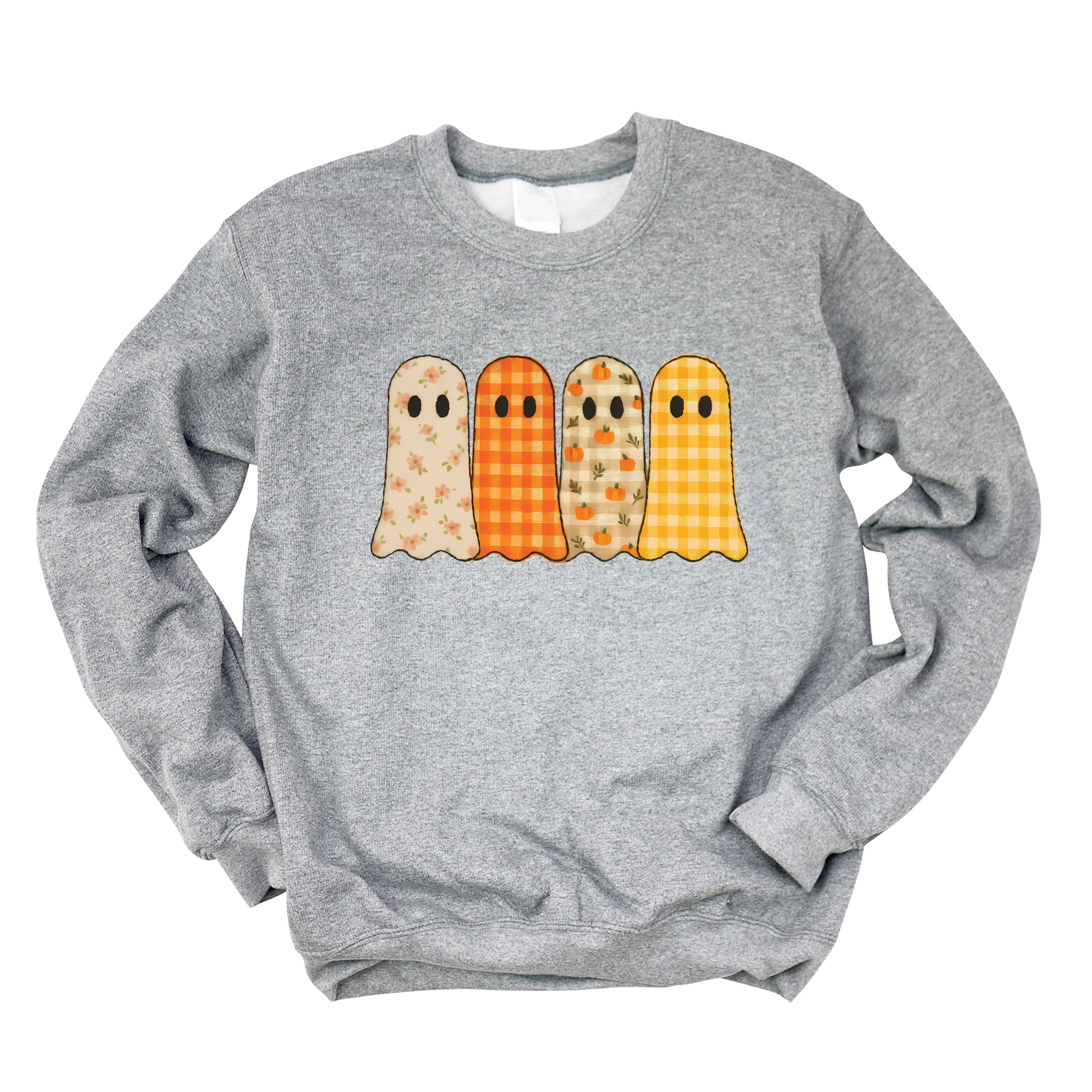 Four Ghosts Checkered Quilted Printed - Womens Sweatshirt