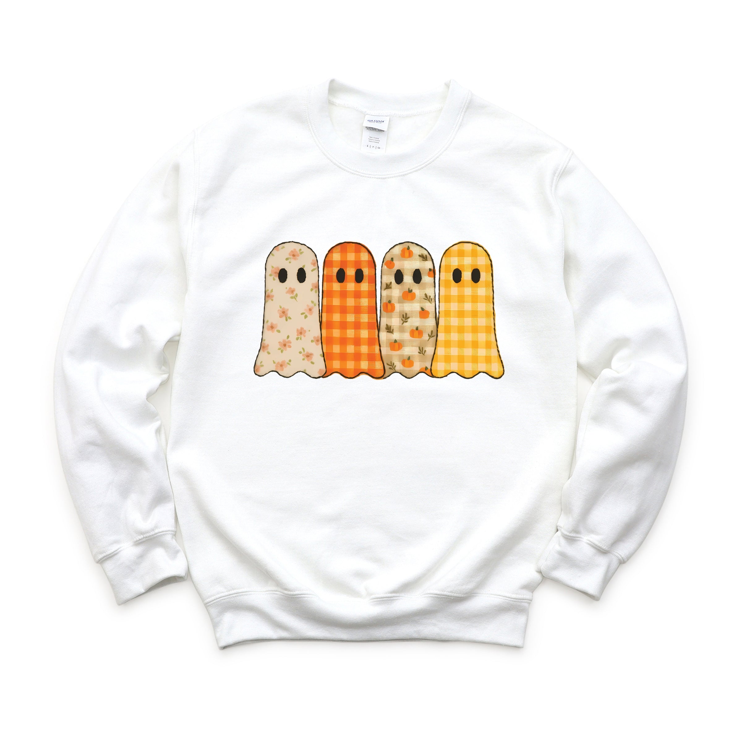 Four Ghosts Checkered Quilted Printed - Womens Sweatshirt