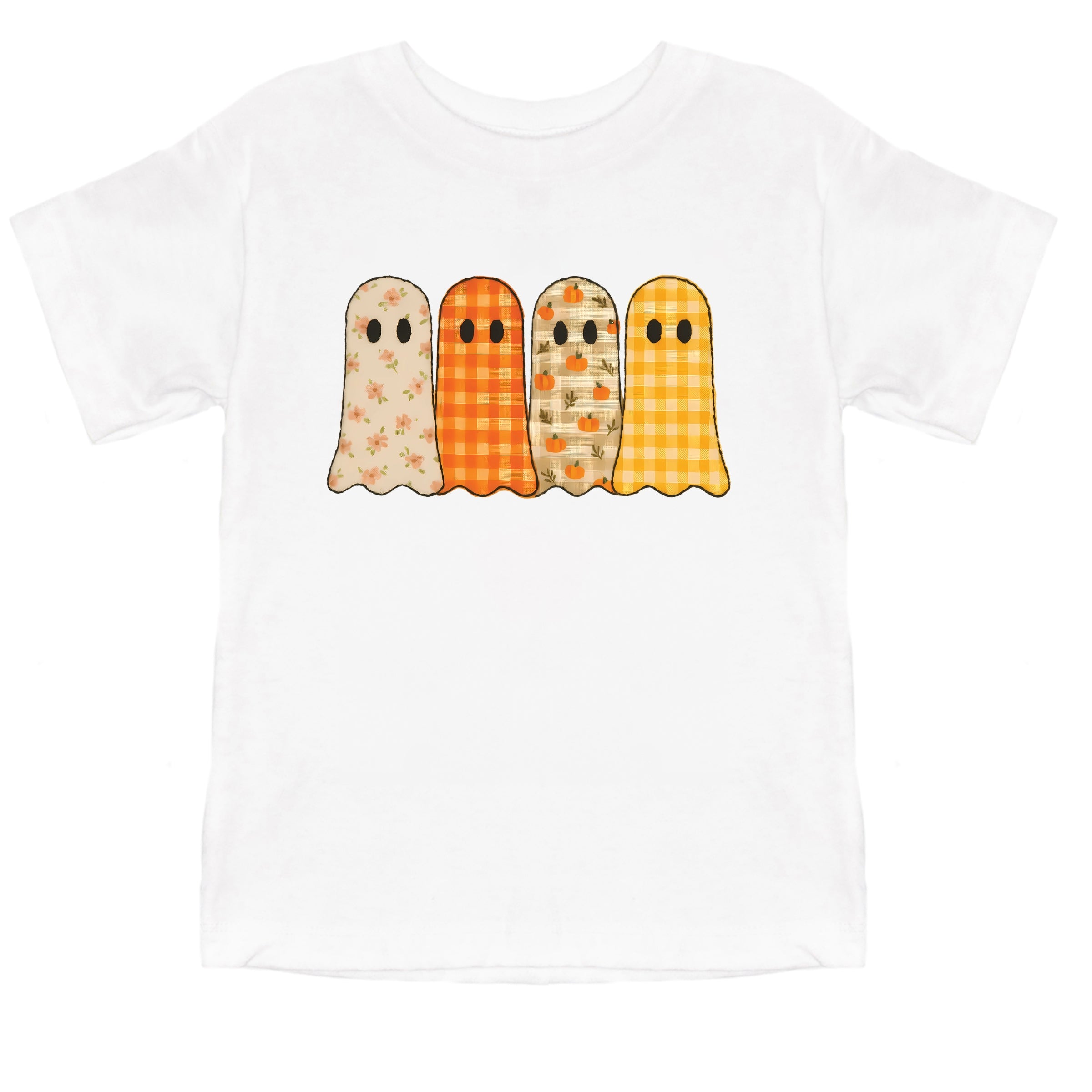 Four Ghosts Checkered Quilted Printed - Youth Short Sleeve Graphic T-Shirt and Toddler Short Sleeve Graphic T-Shirt