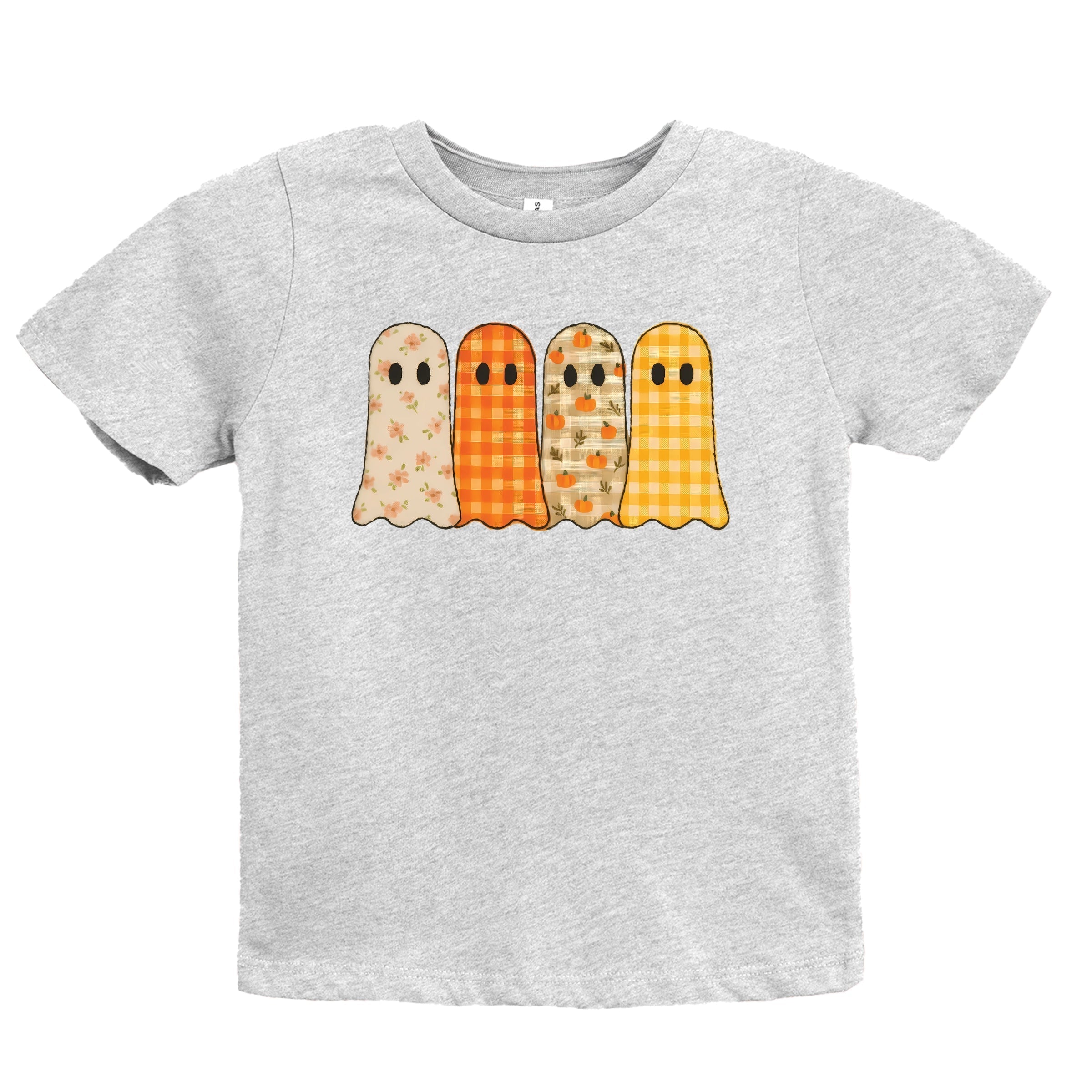 Four Ghosts Checkered Quilted Printed - Youth Short Sleeve Graphic T-Shirt and Toddler Short Sleeve Graphic T-Shirt