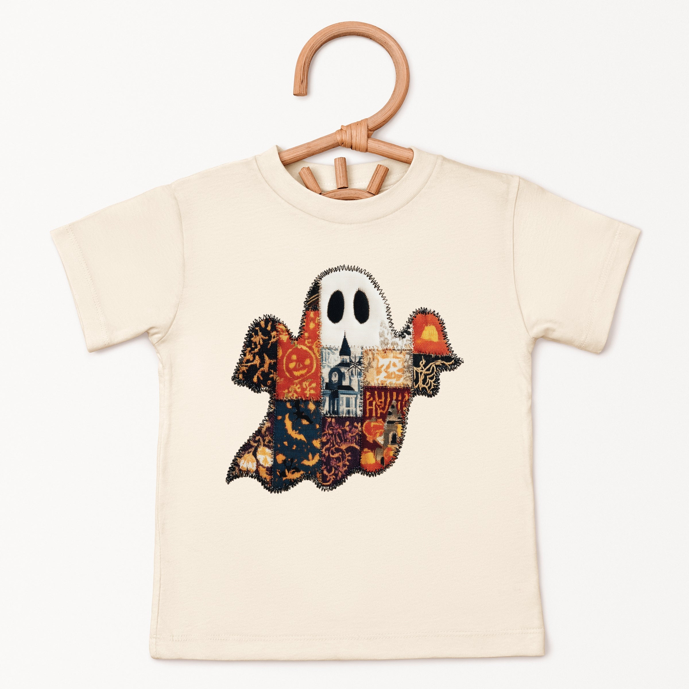 Patchwork Ghost Printed - Youth Short Sleeve Graphic T-Shirt and Toddler Short Sleeve Graphic T-Shirt
