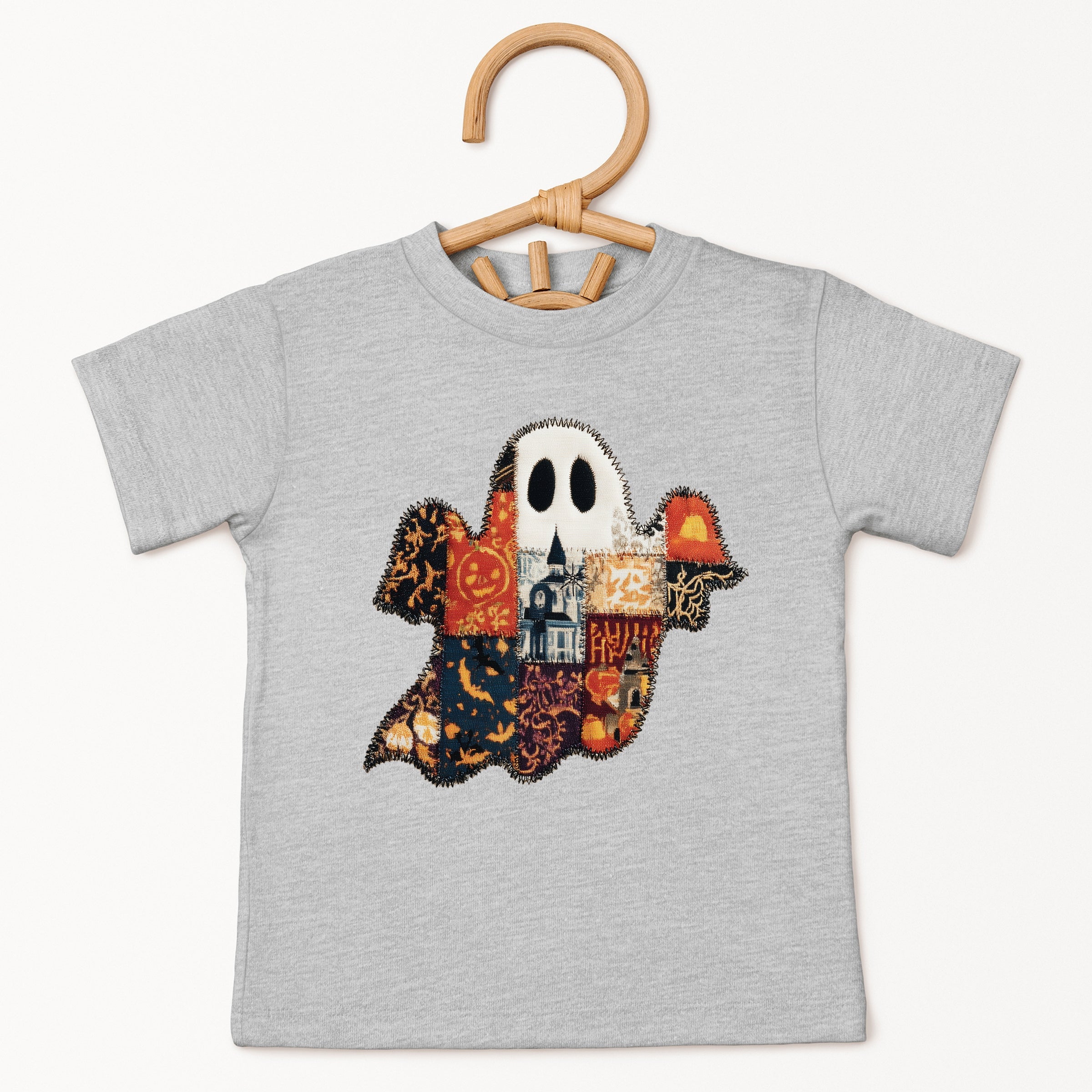 Patchwork Ghost Printed - Youth Short Sleeve Graphic T-Shirt and Toddler Short Sleeve Graphic T-Shirt