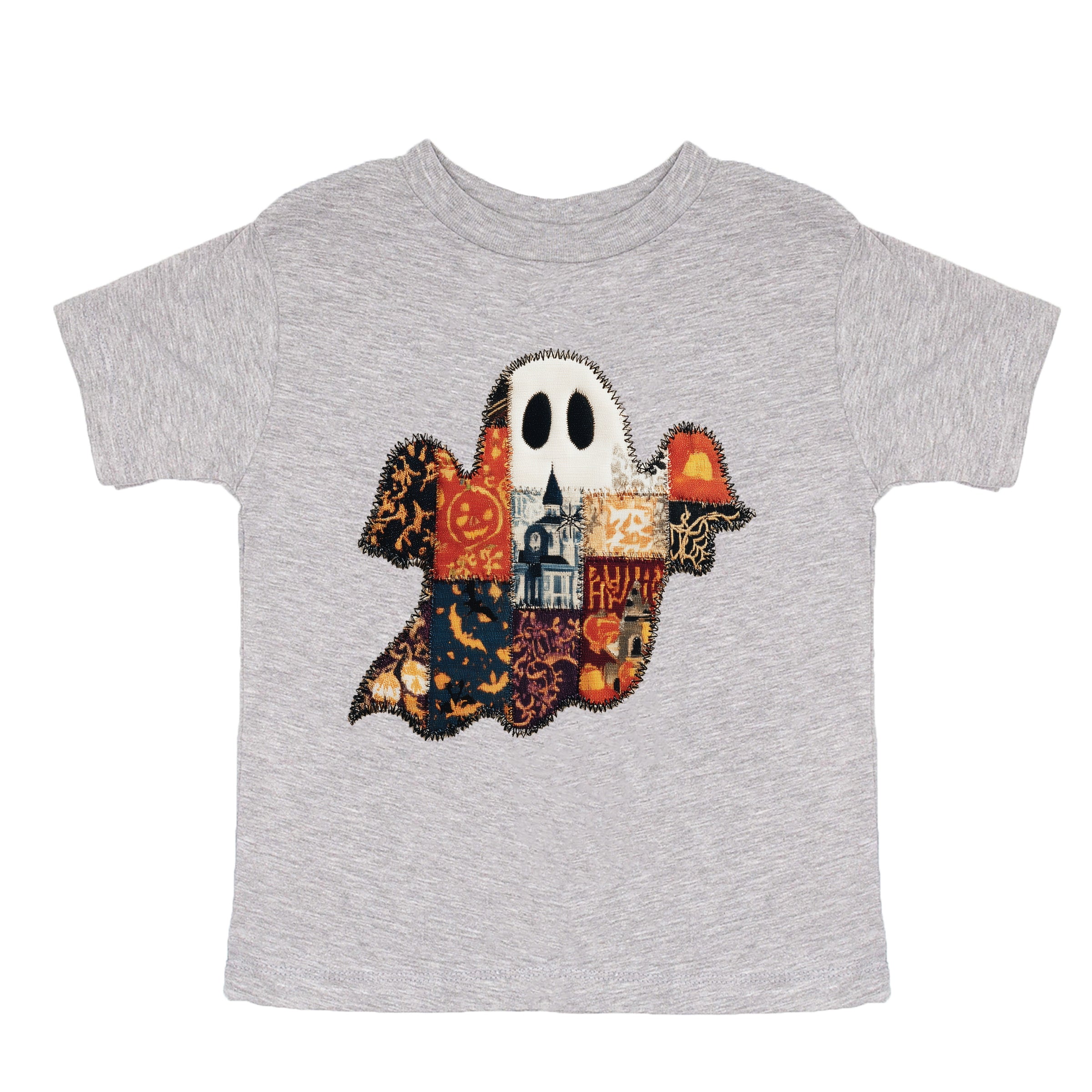 Patchwork Ghost Printed - Youth Short Sleeve Graphic T-Shirt and Toddler Short Sleeve Graphic T-Shirt