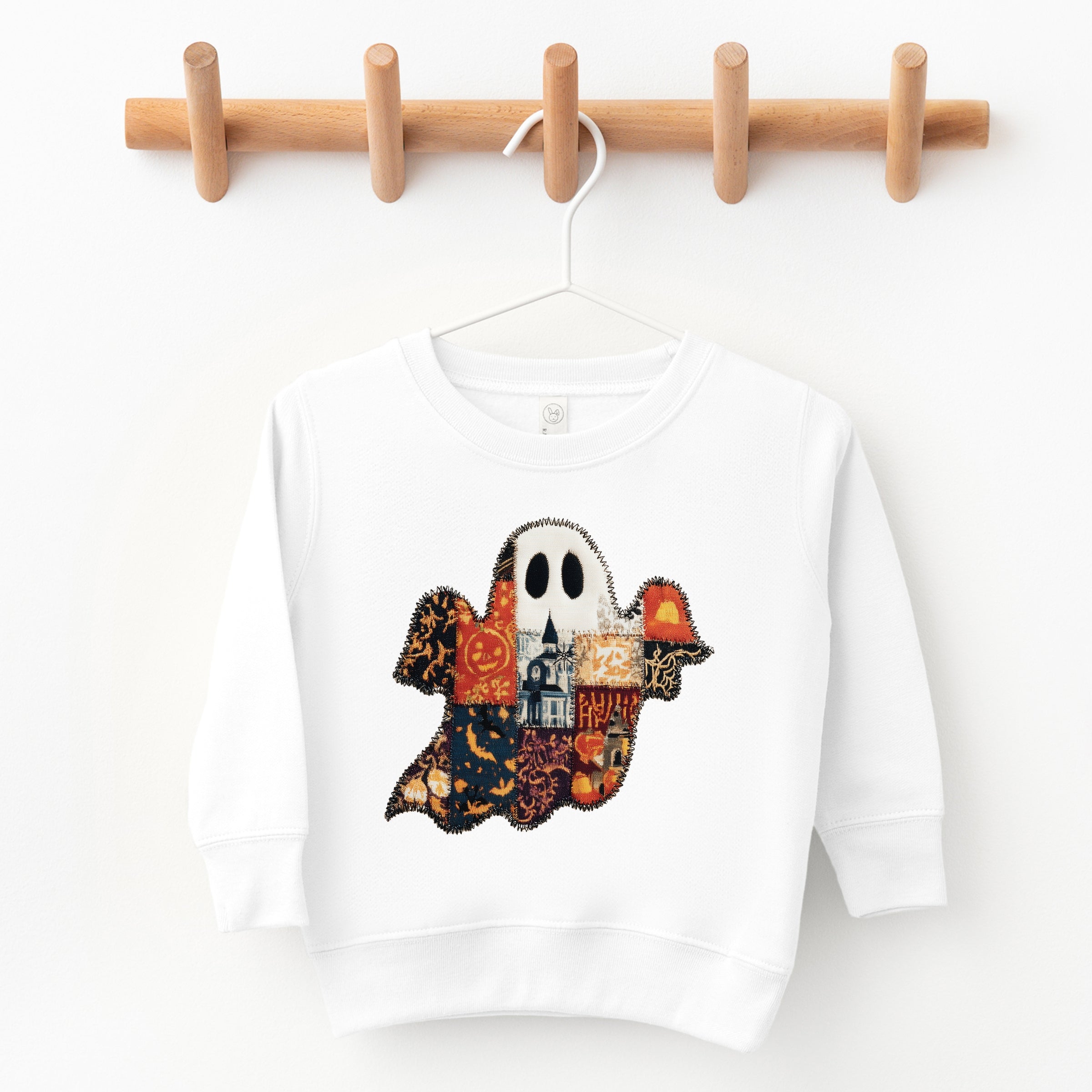 Patchwork Ghost Printed - Toddler Graphic Sweatshirt and Youth Graphic Sweatshirt