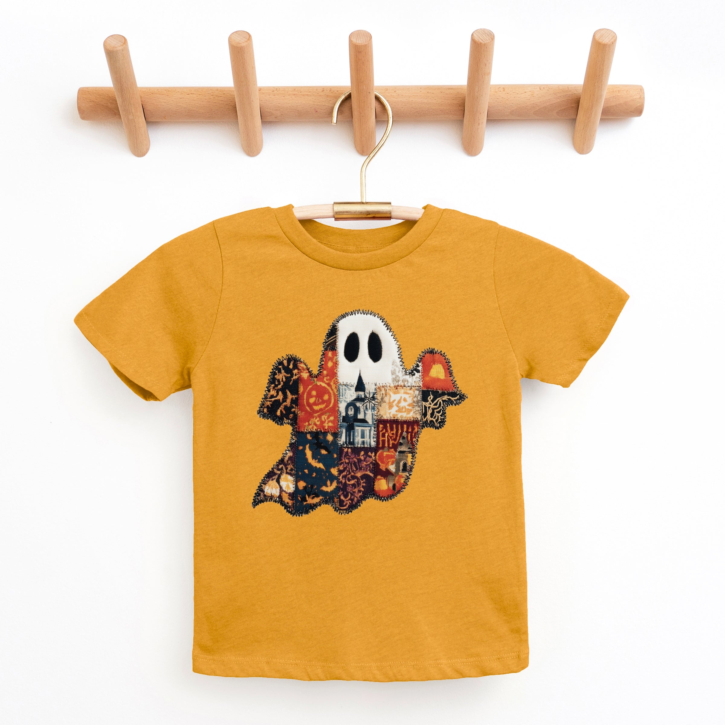 Patchwork Ghost Printed - Youth Short Sleeve Graphic T-Shirt and Toddler Short Sleeve Graphic T-Shirt