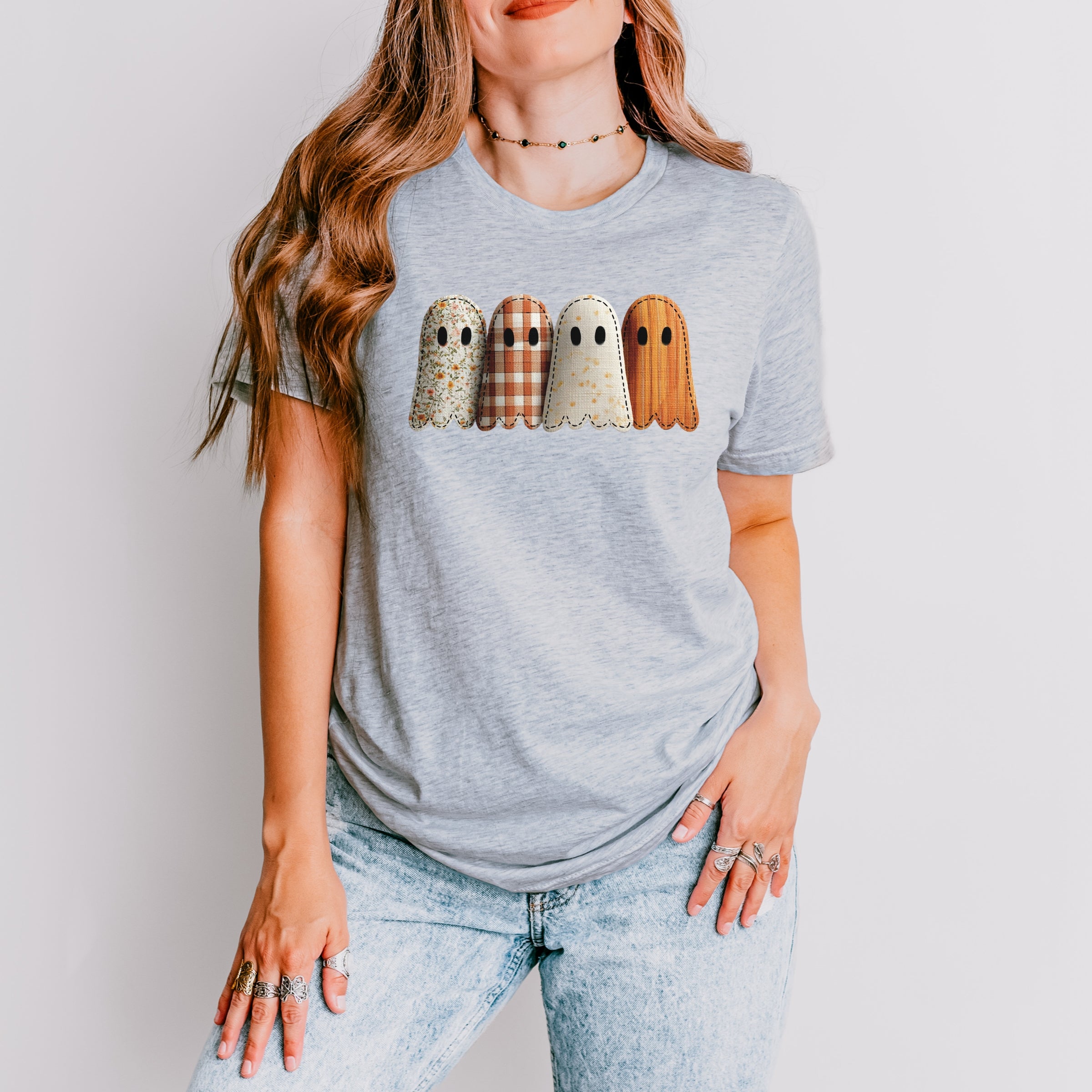 Four Ghosts Shadow Quilted Printed - Womens Short Sleeve Tee