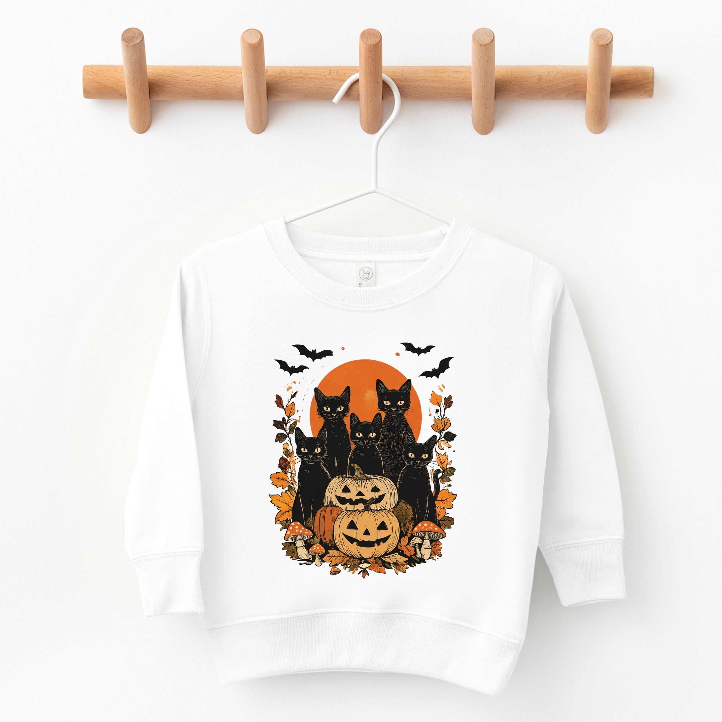 Black Cats Pumpkin Vintage - Toddler Graphic Sweatshirt and Youth Graphic Sweatshirt