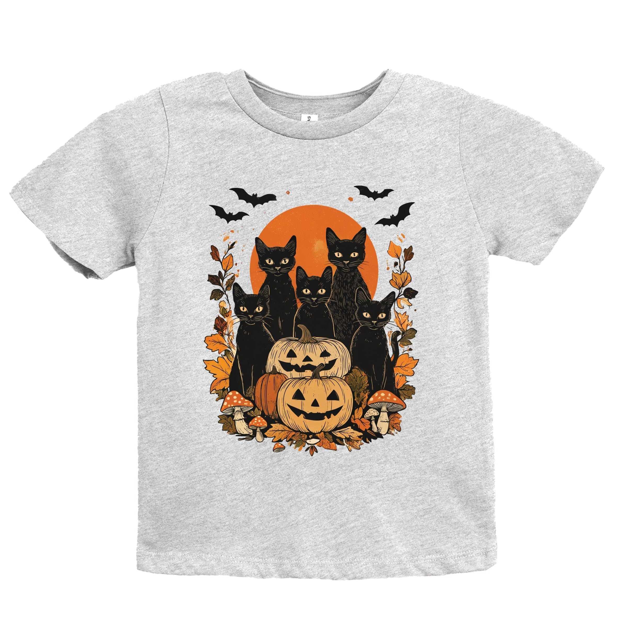 Black Cats Pumpkin Vintage - Toddler Short Sleeve Graphic T-Shirt and Youth Short Sleeve Graphic T-Shirt