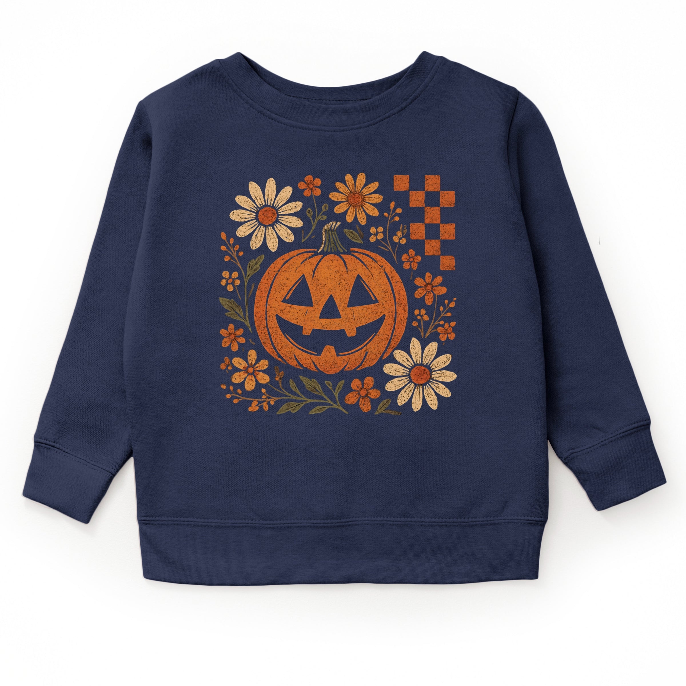 Pumpkin Floral Grunge - Toddler Graphic Sweatshirt and Youth Graphic Sweatshirt