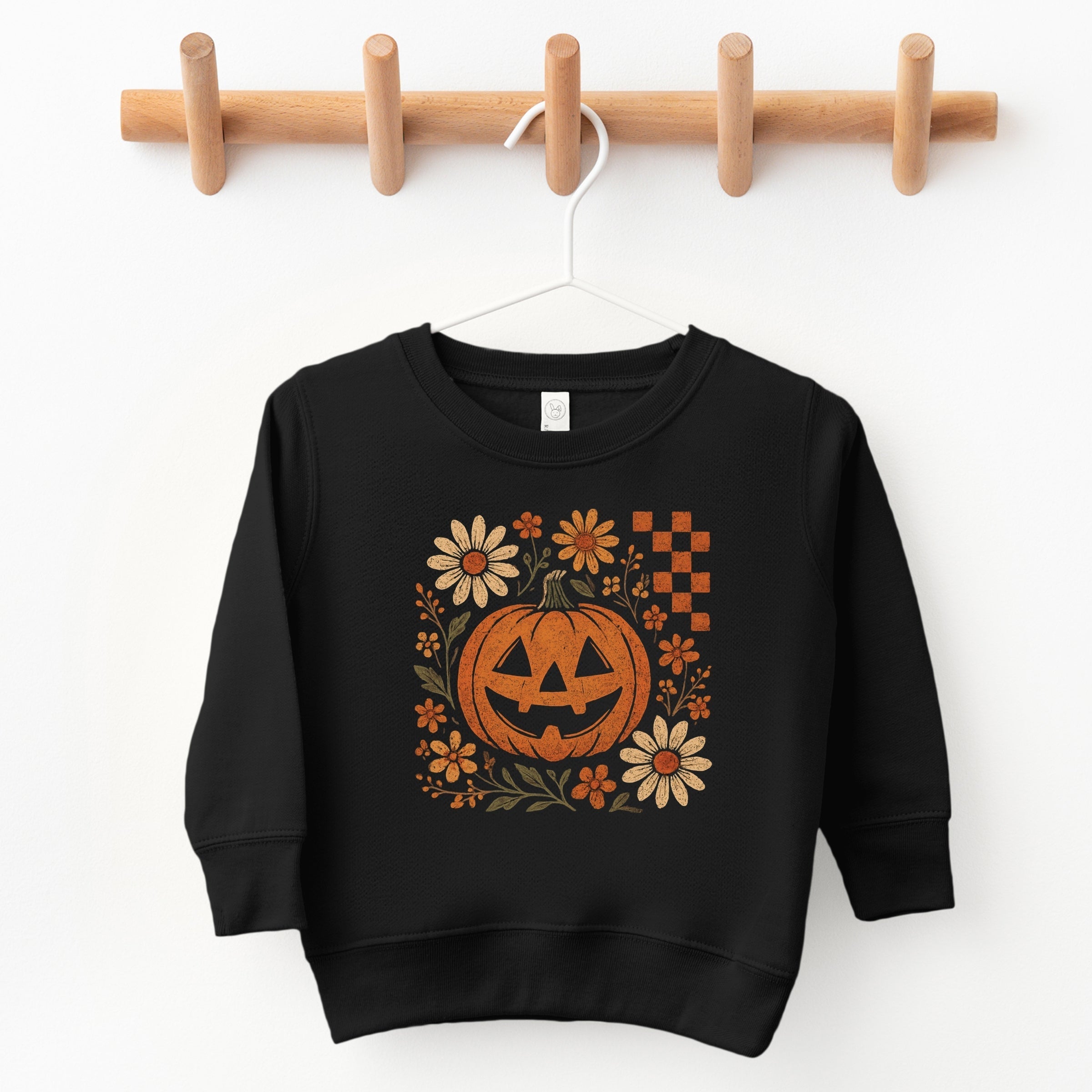 Pumpkin Floral Grunge - Toddler Graphic Sweatshirt and Youth Graphic Sweatshirt