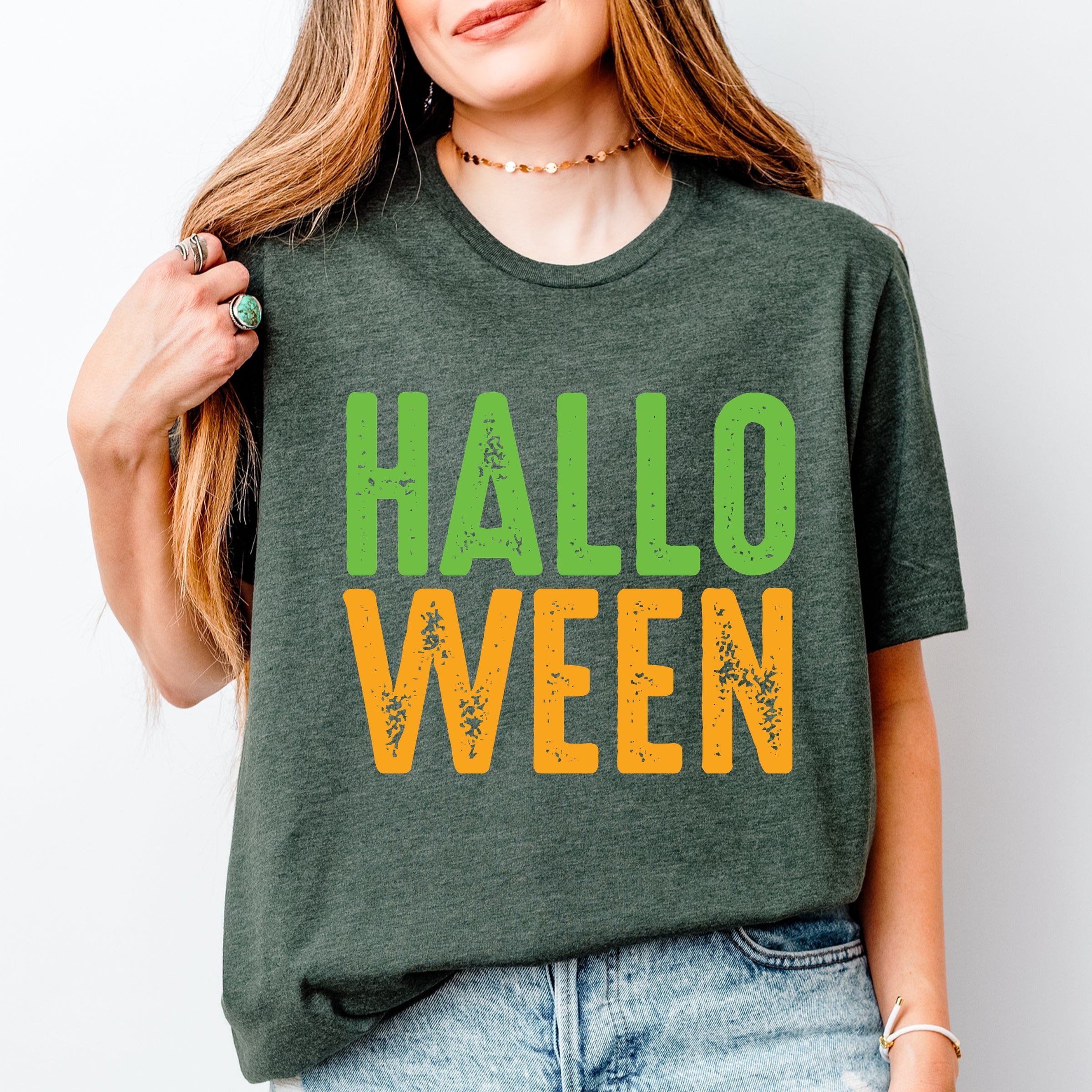 Halloween Bright Distressed - Short Sleeve Tee