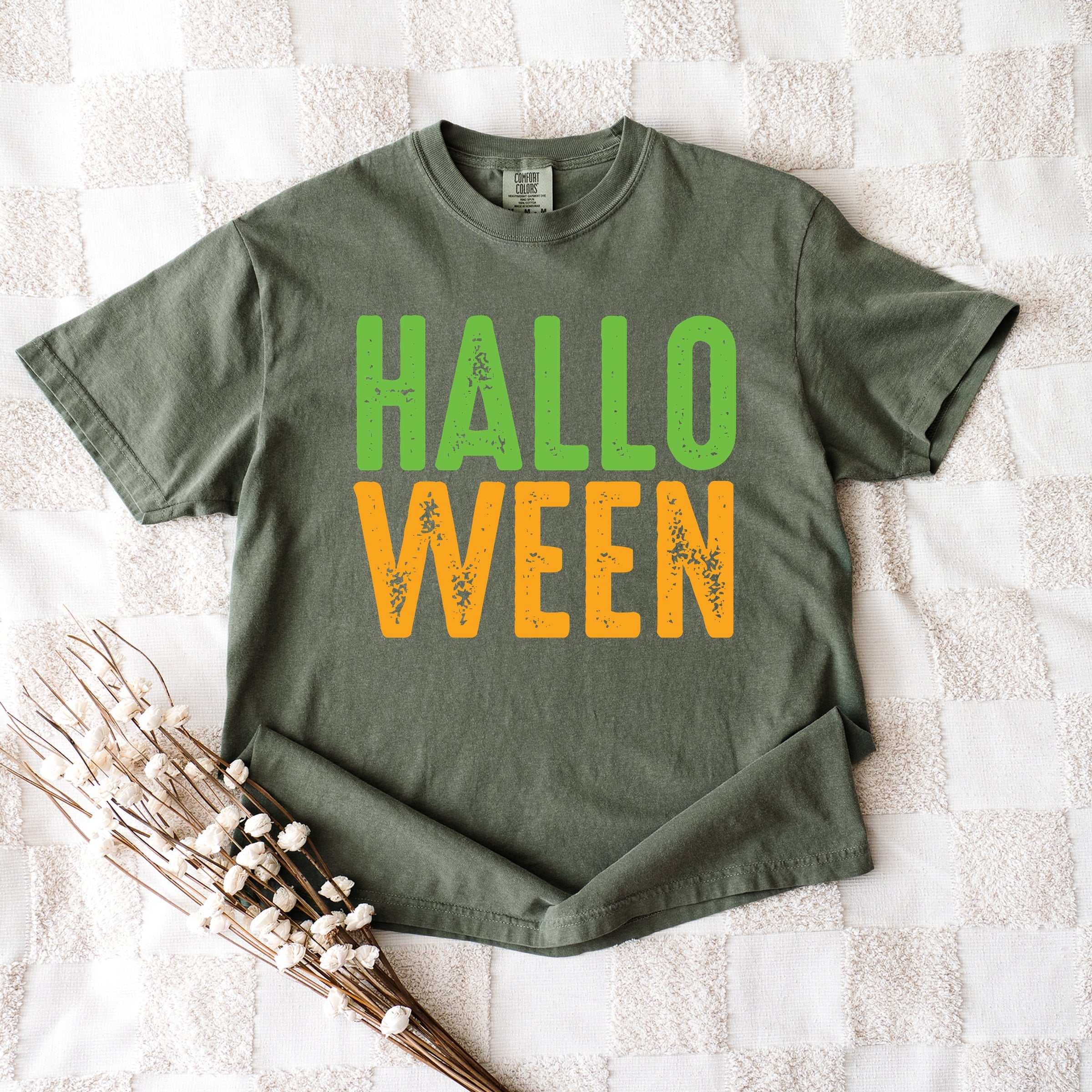 Halloween Bright Distressed - Garment Dyed Tee
