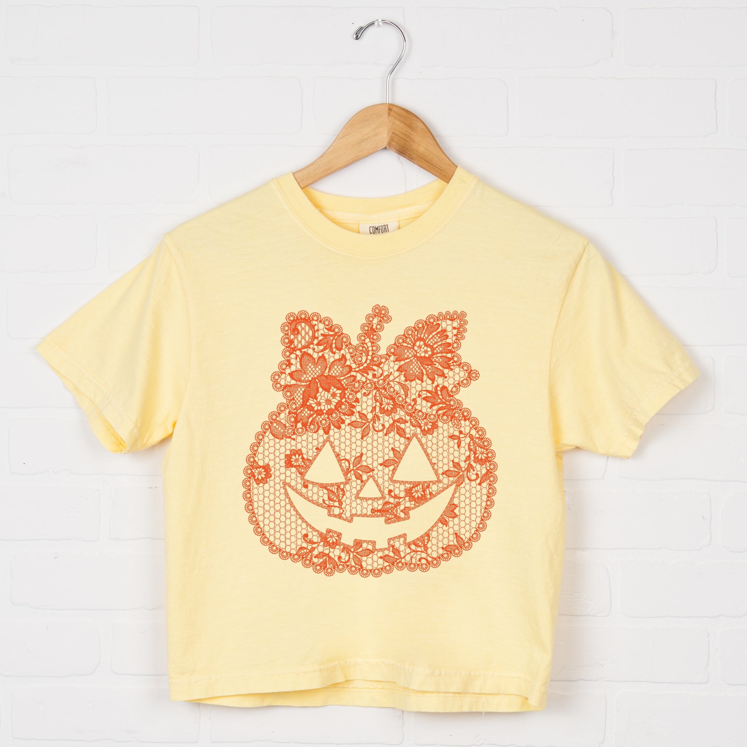 Pumpkin Doily Coquette - Boxy Crop Top