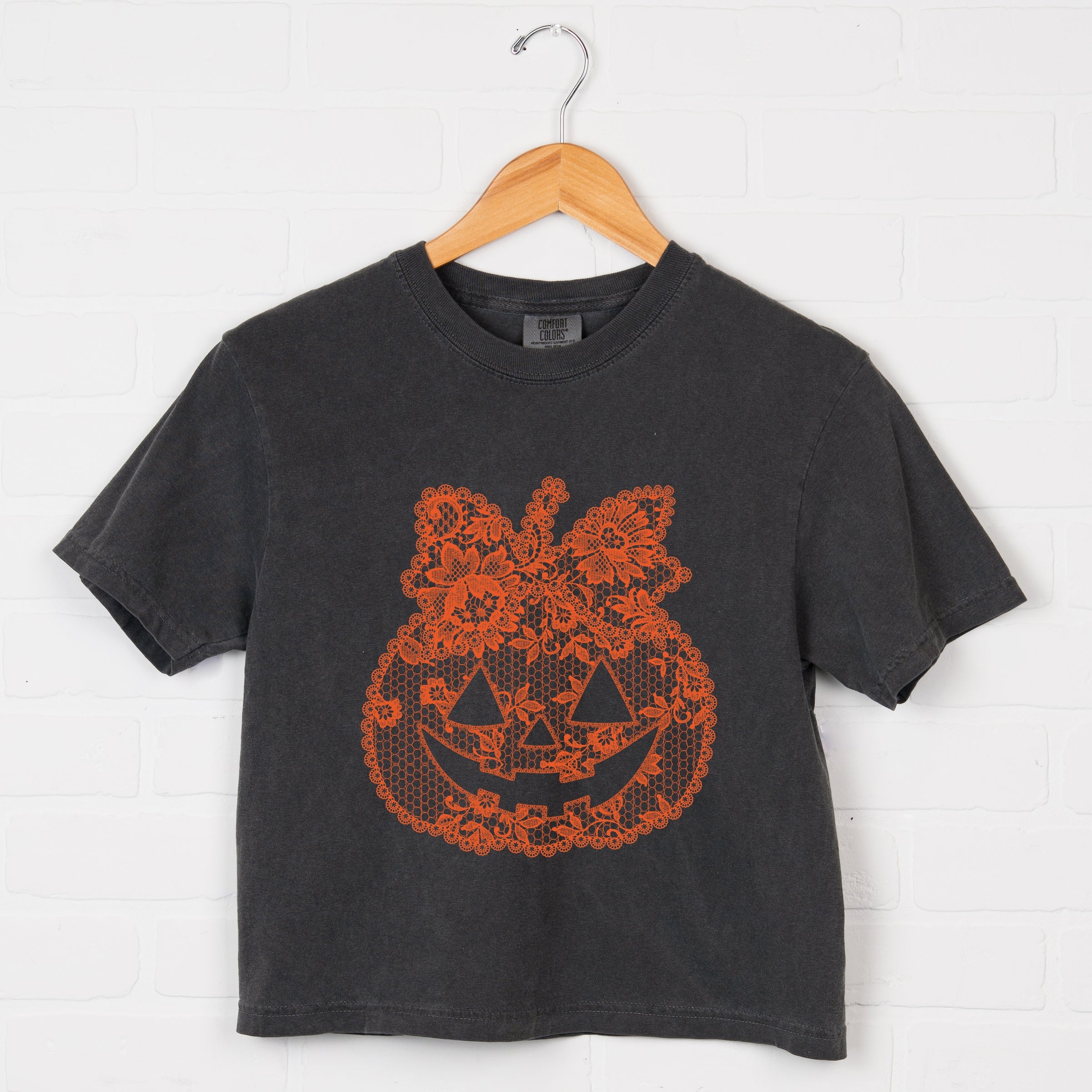 Pumpkin Doily Coquette - Boxy Crop Top