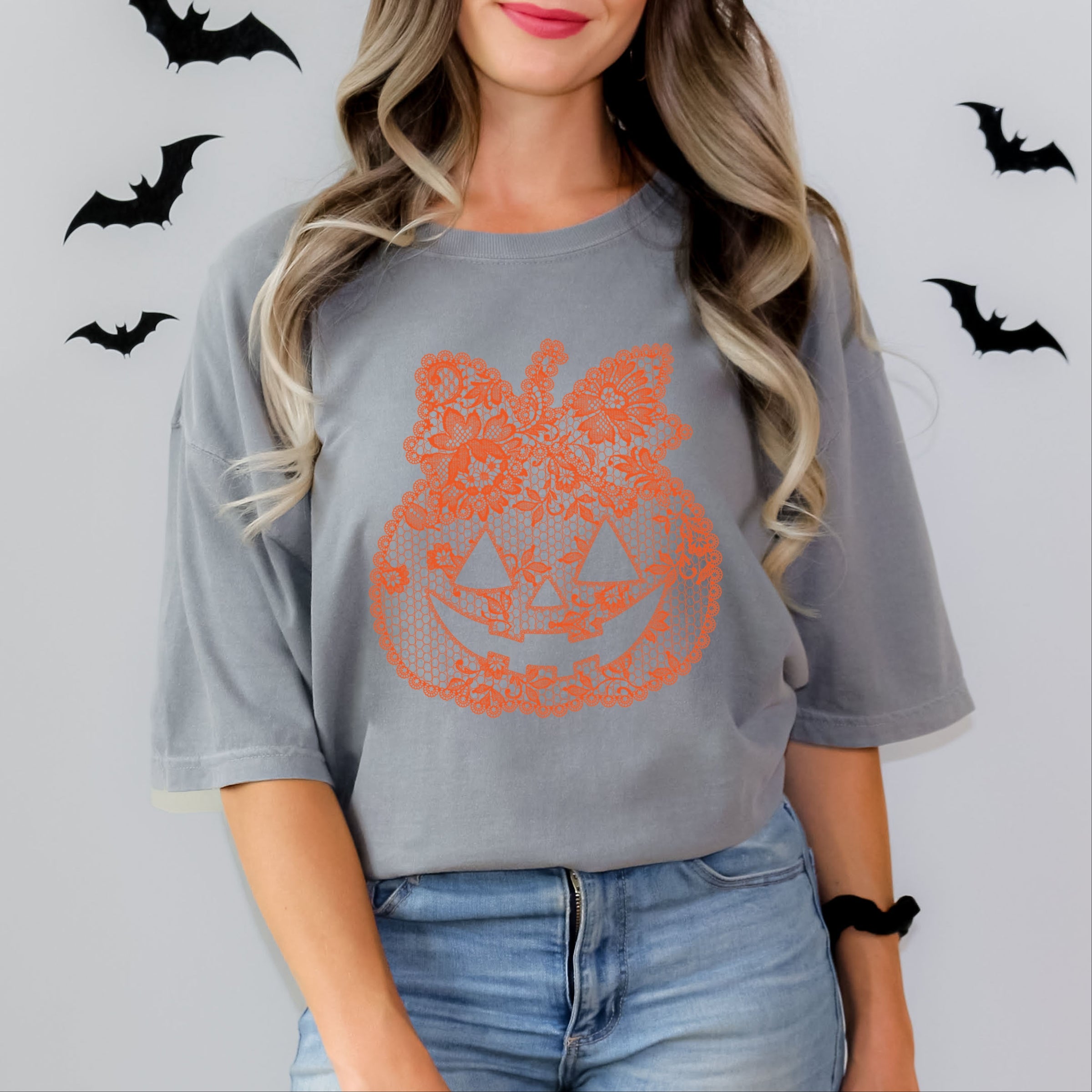Pumpkin Doily Coquette - Garment Dyed Tee