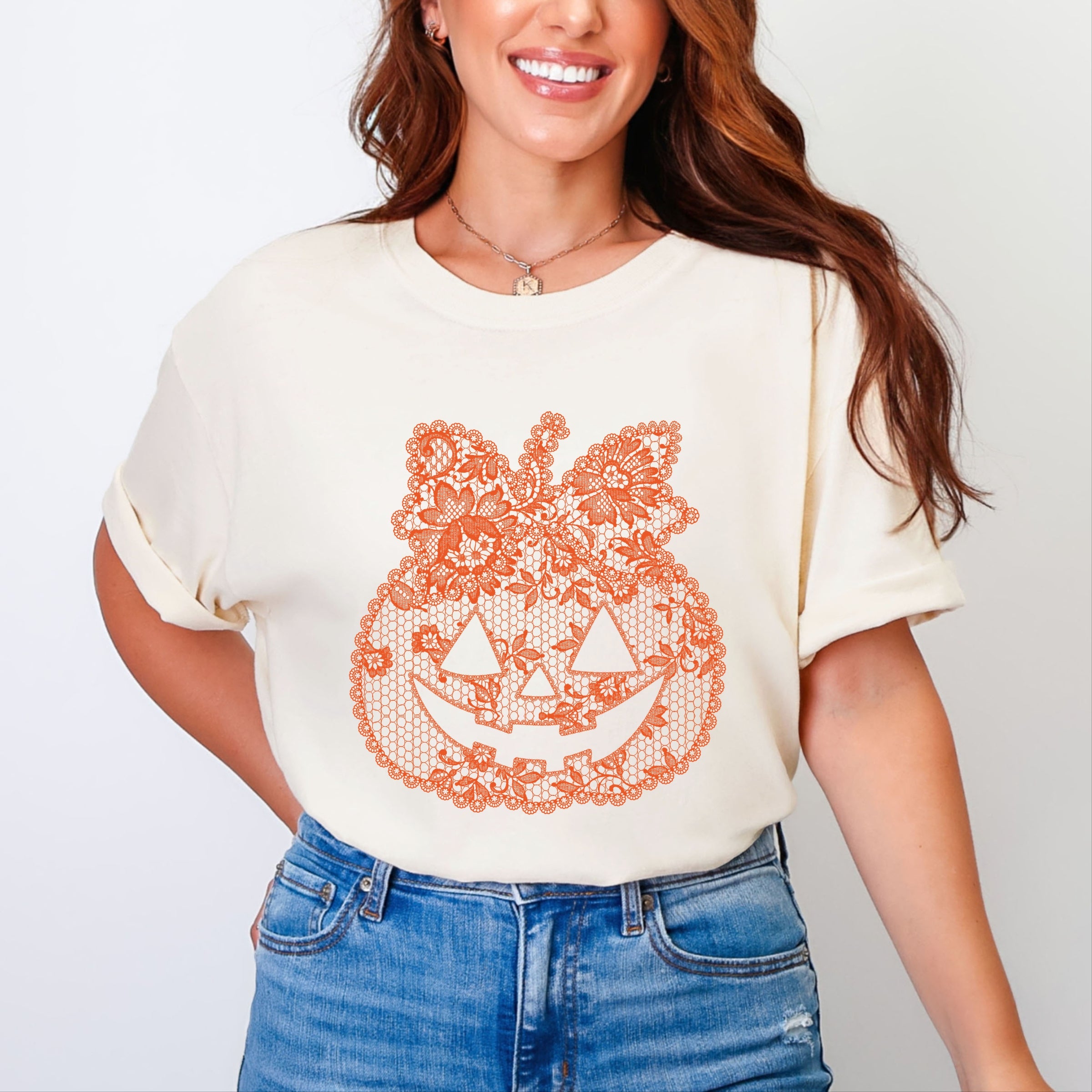 Pumpkin Doily Coquette - Garment Dyed Tee