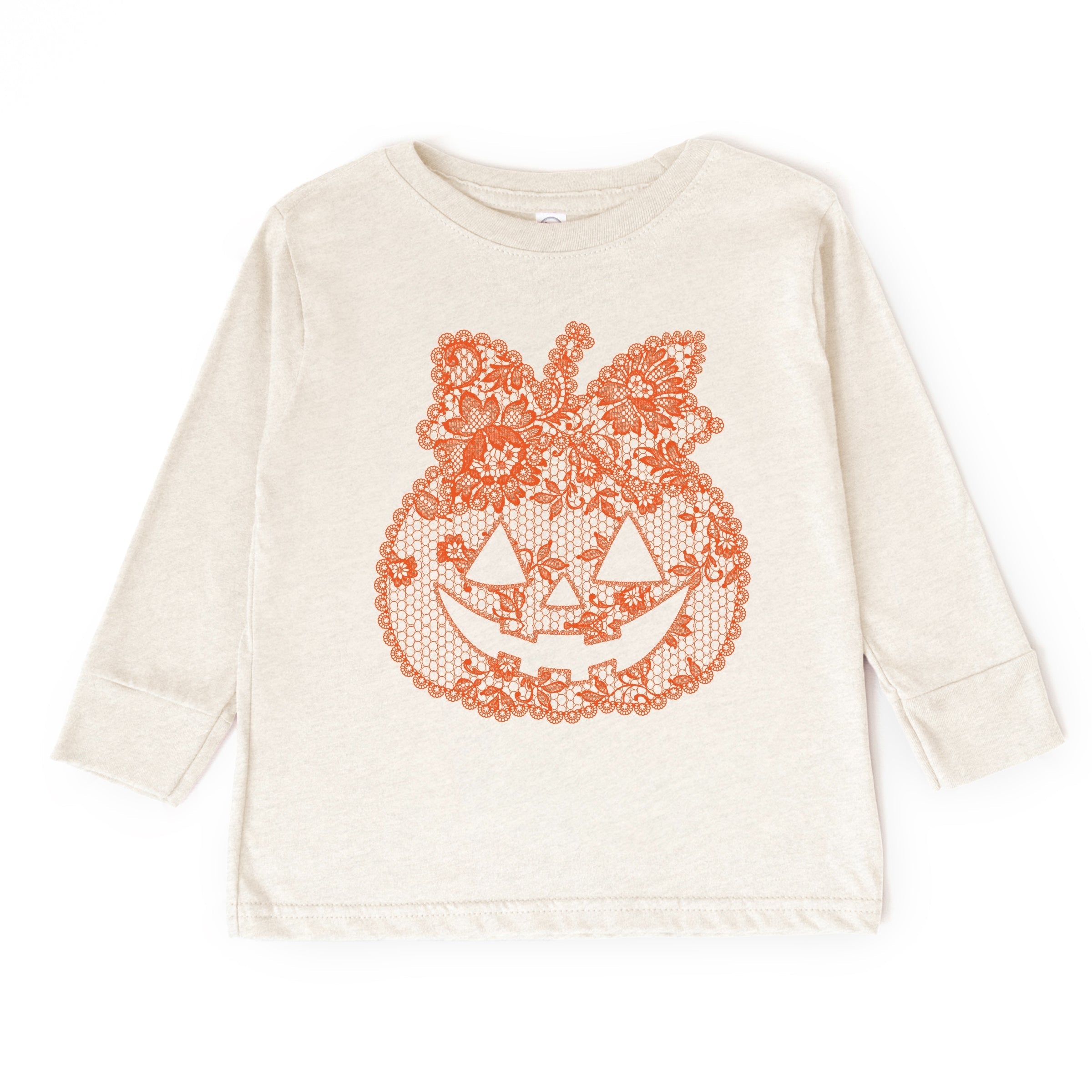 Pumpkin Doily Coquette - Youth Long Sleeve Graphic T-Shirt and Toddler Long Sleeve Graphic Tee