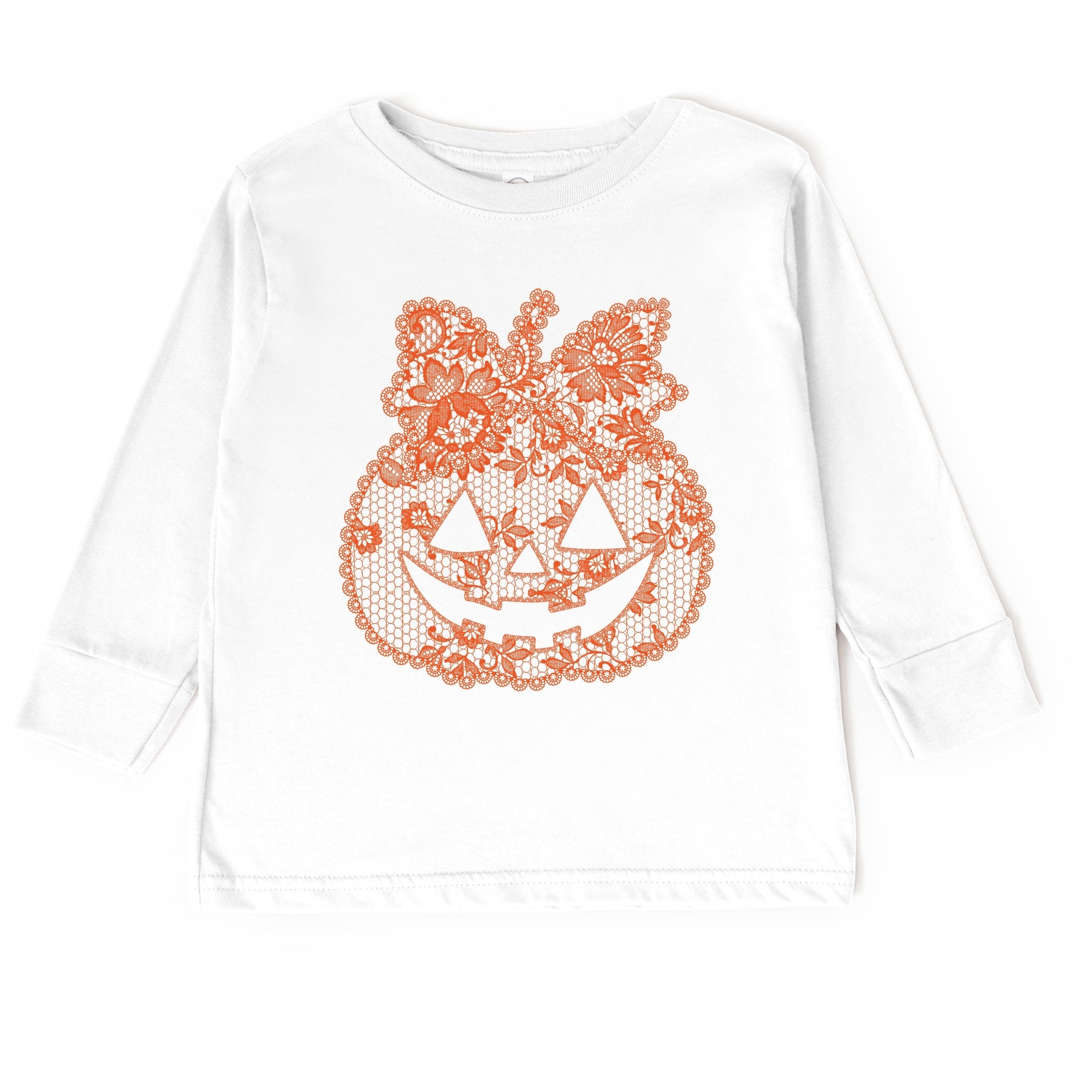 Pumpkin Doily Coquette - Youth Long Sleeve Graphic T-Shirt and Toddler Long Sleeve Graphic Tee