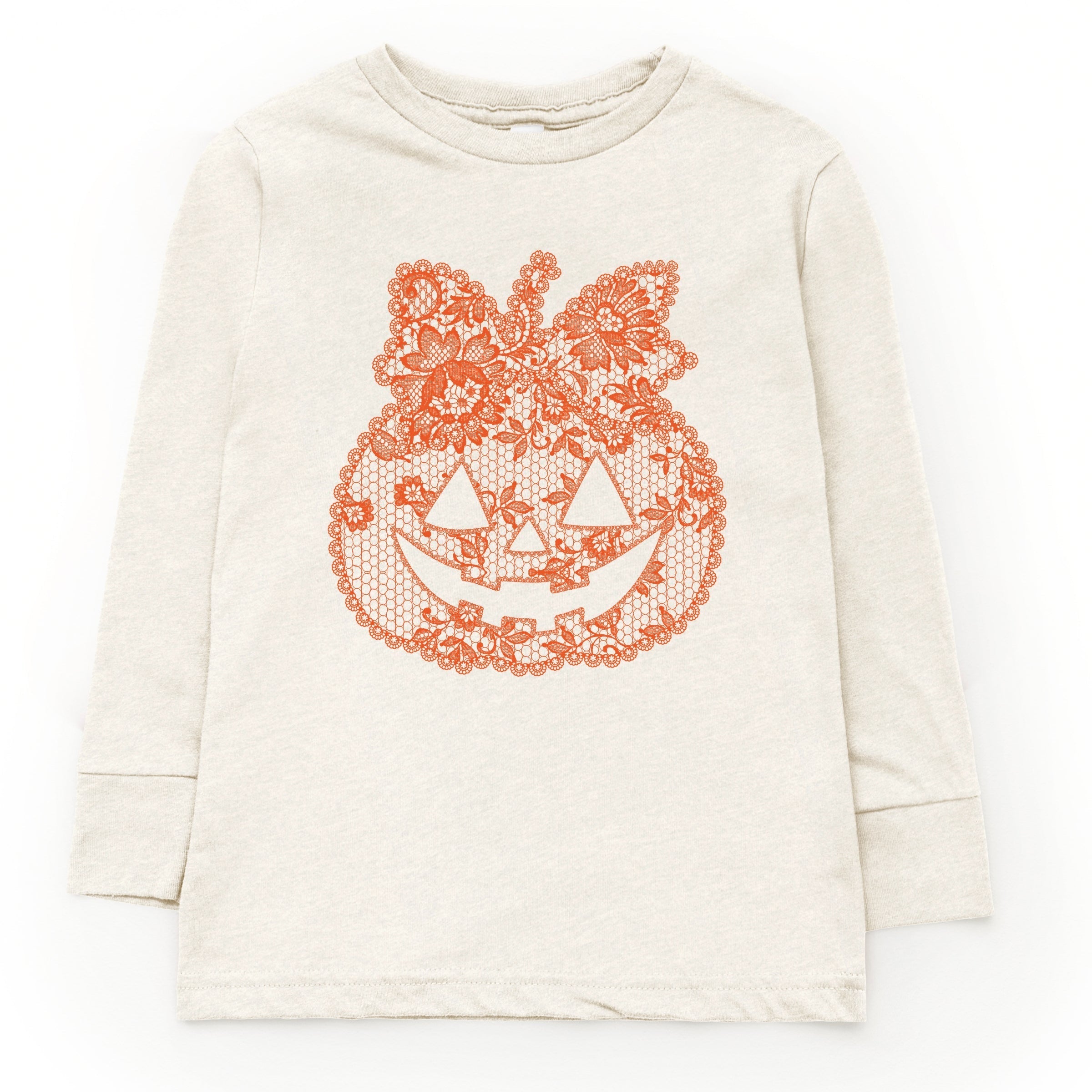 Pumpkin Doily Coquette - Youth Long Sleeve Graphic T-Shirt and Toddler Long Sleeve Graphic Tee