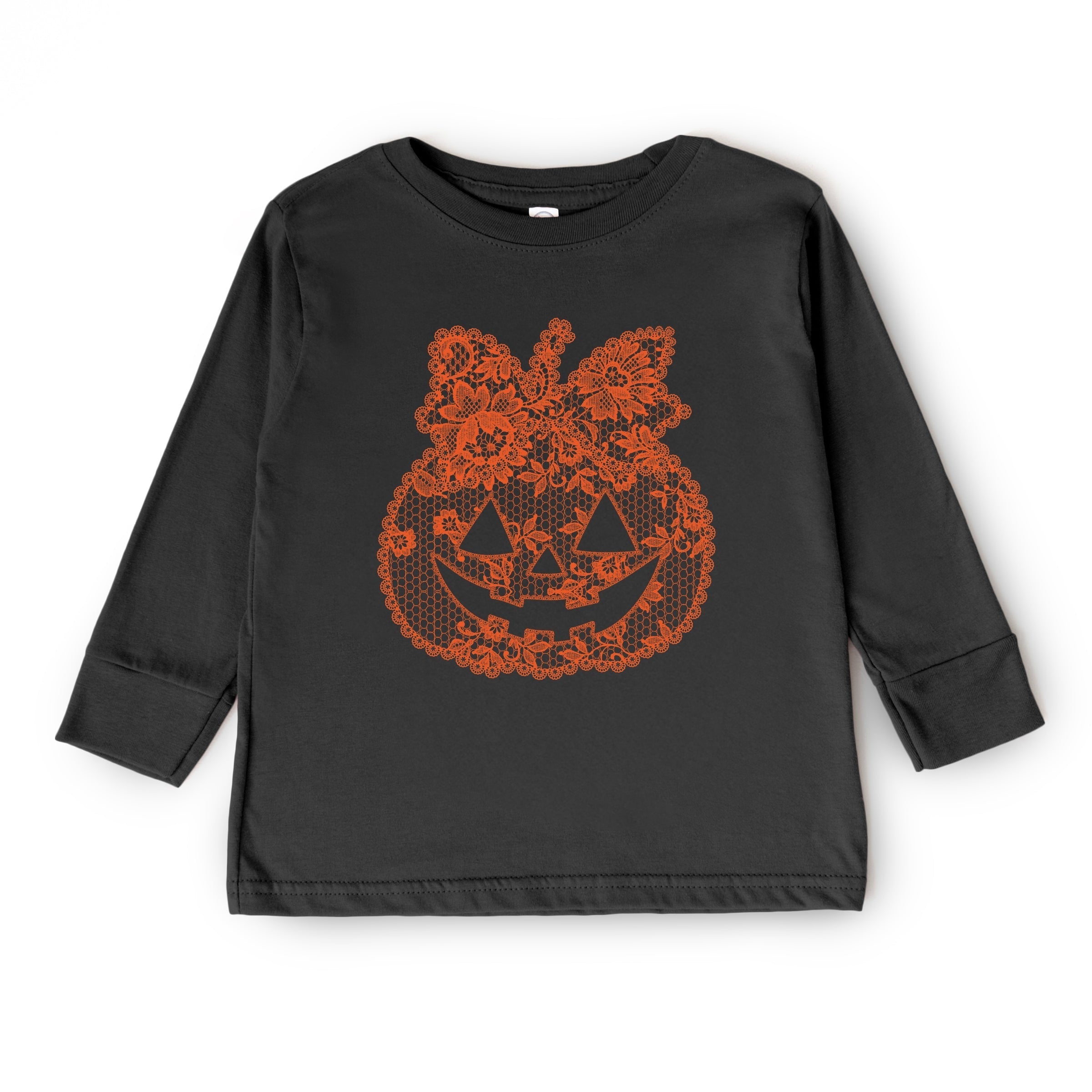 Pumpkin Doily Coquette - Youth Long Sleeve Graphic T-Shirt and Toddler Long Sleeve Graphic Tee