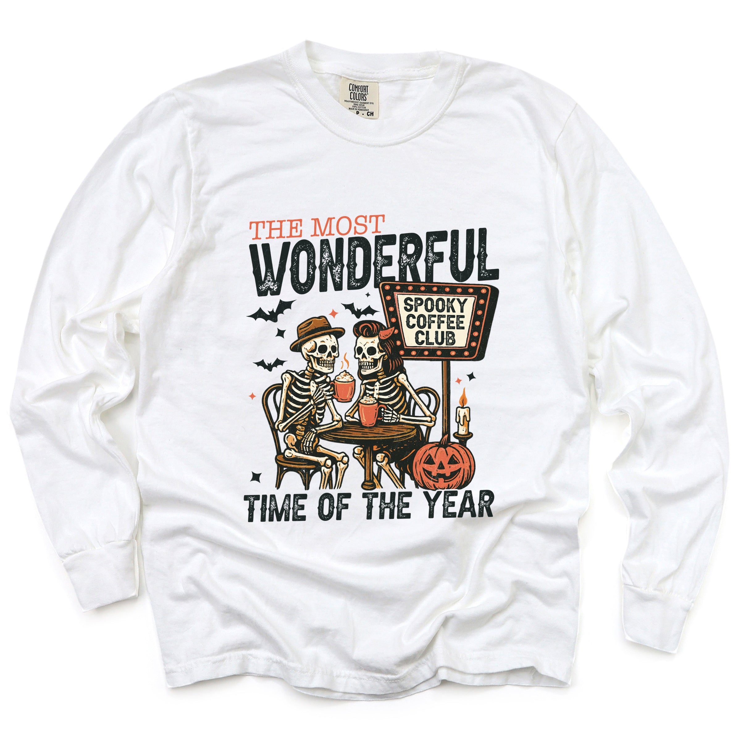 Halloween Wonderful Time of the Year Skeletons - Garment Dyed Long Sleeve