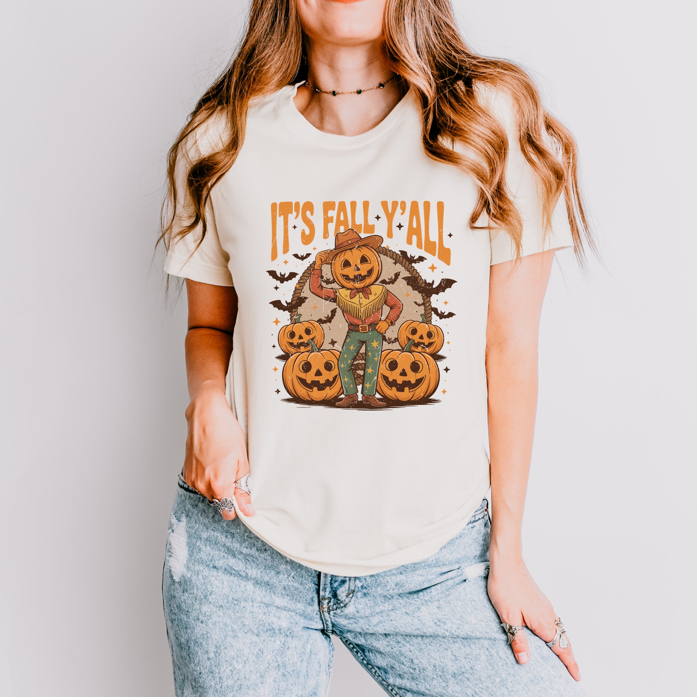 It's Fall Y'all Pumpkin Cowboy - Short Sleeve Tee