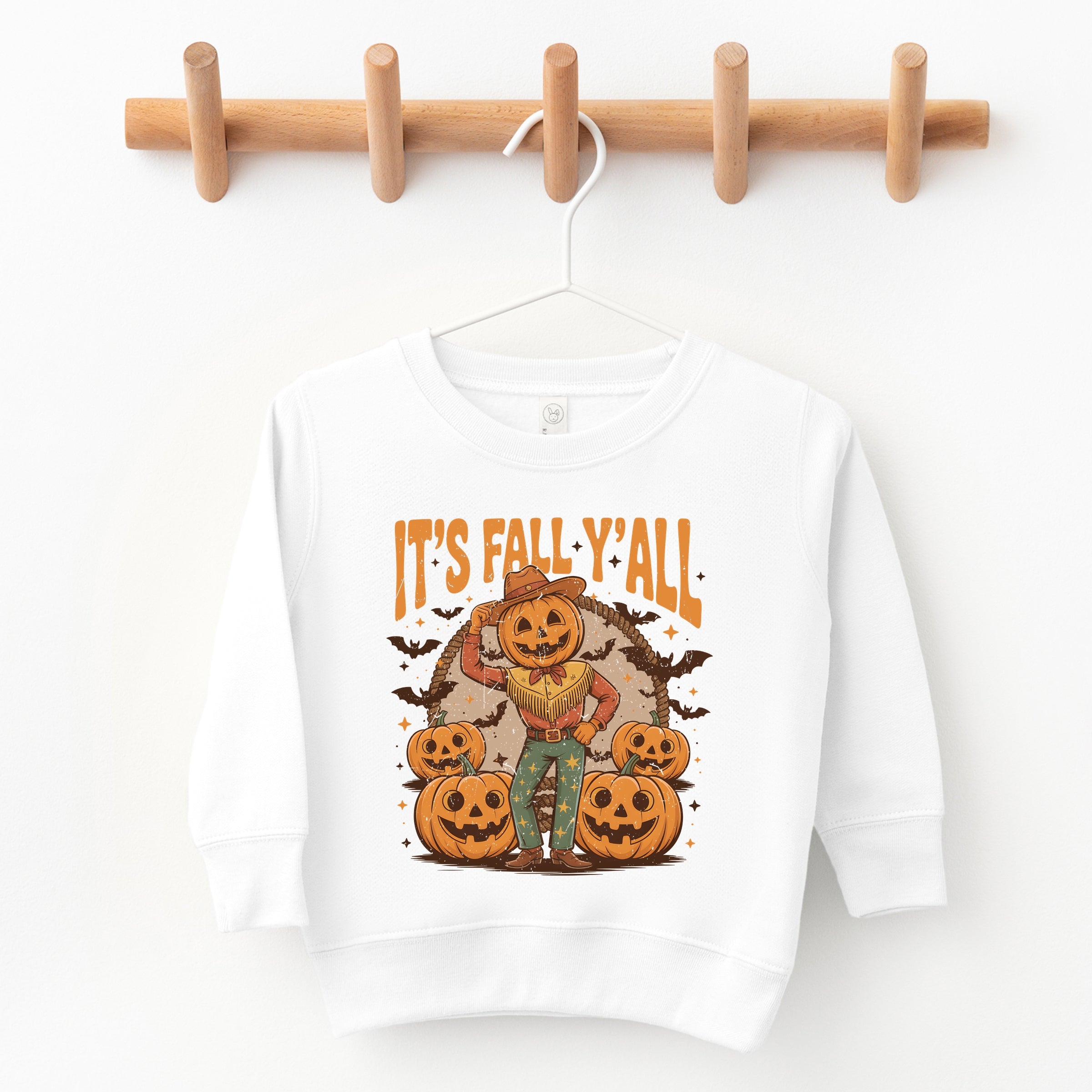 It's Fall Y'all Pumpkin Cowboy - Toddler Graphic Sweatshirt and Youth Graphic Sweatshirt
