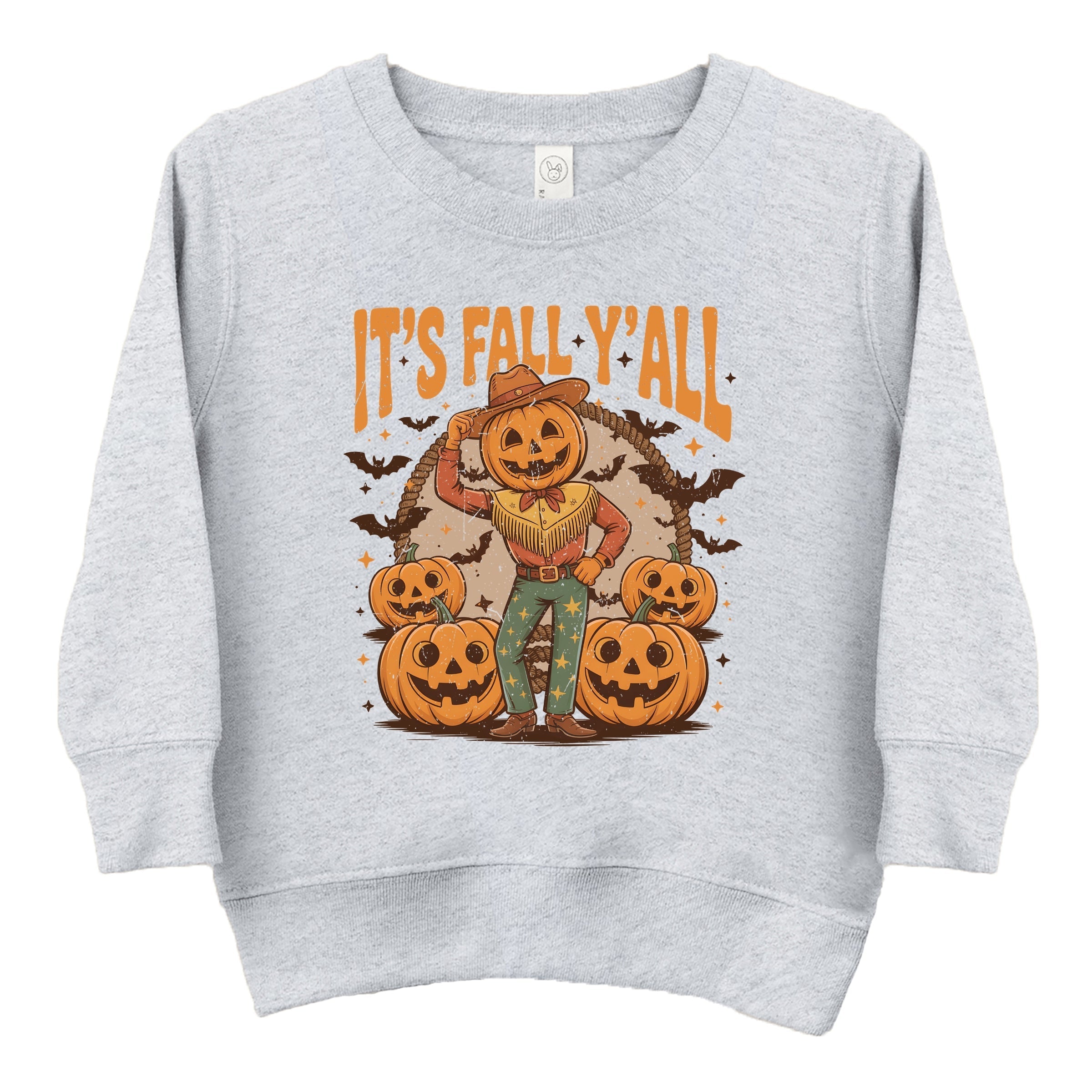 It's Fall Y'all Pumpkin Cowboy - Toddler Graphic Sweatshirt and Youth Graphic Sweatshirt