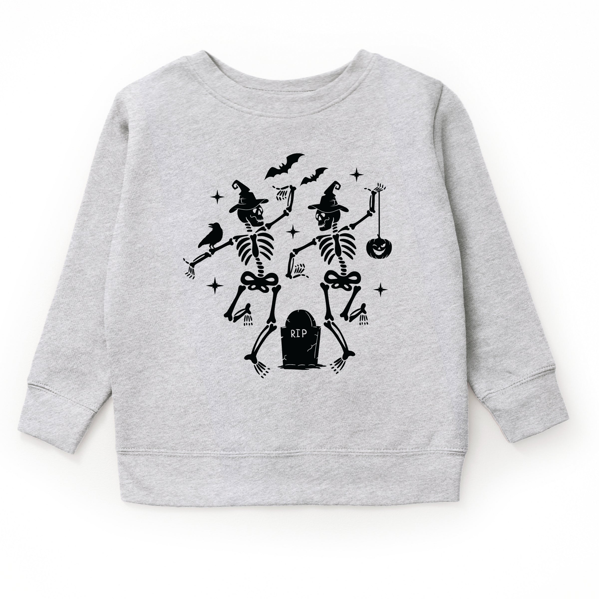 Two Skeletons Dancing Grave - Toddler Graphic Sweatshirt and Youth Graphic Sweatshirt