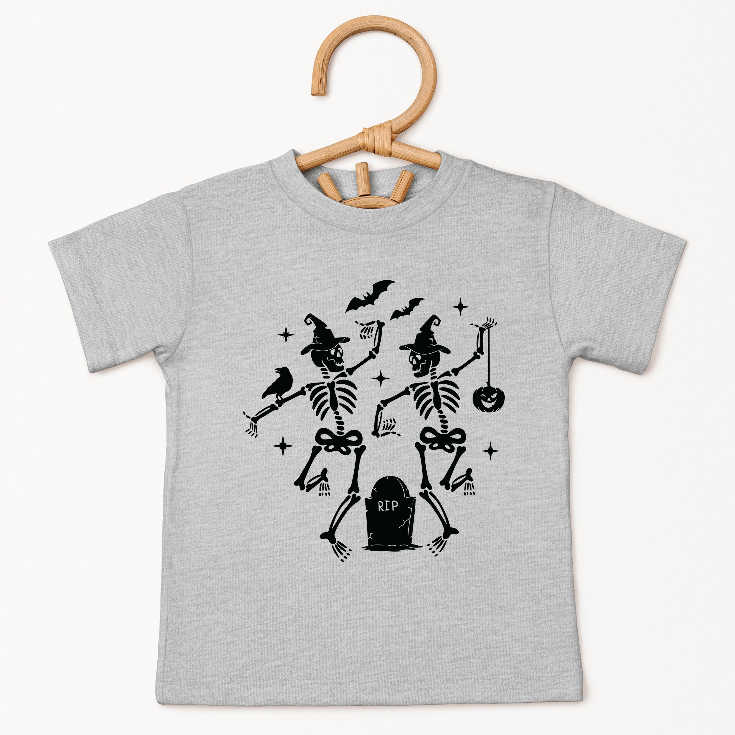 Two Skeletons Dancing Grave - Youth Short Sleeve Graphic T-Shirt and Toddler Short Sleeve Graphic T-Shirt