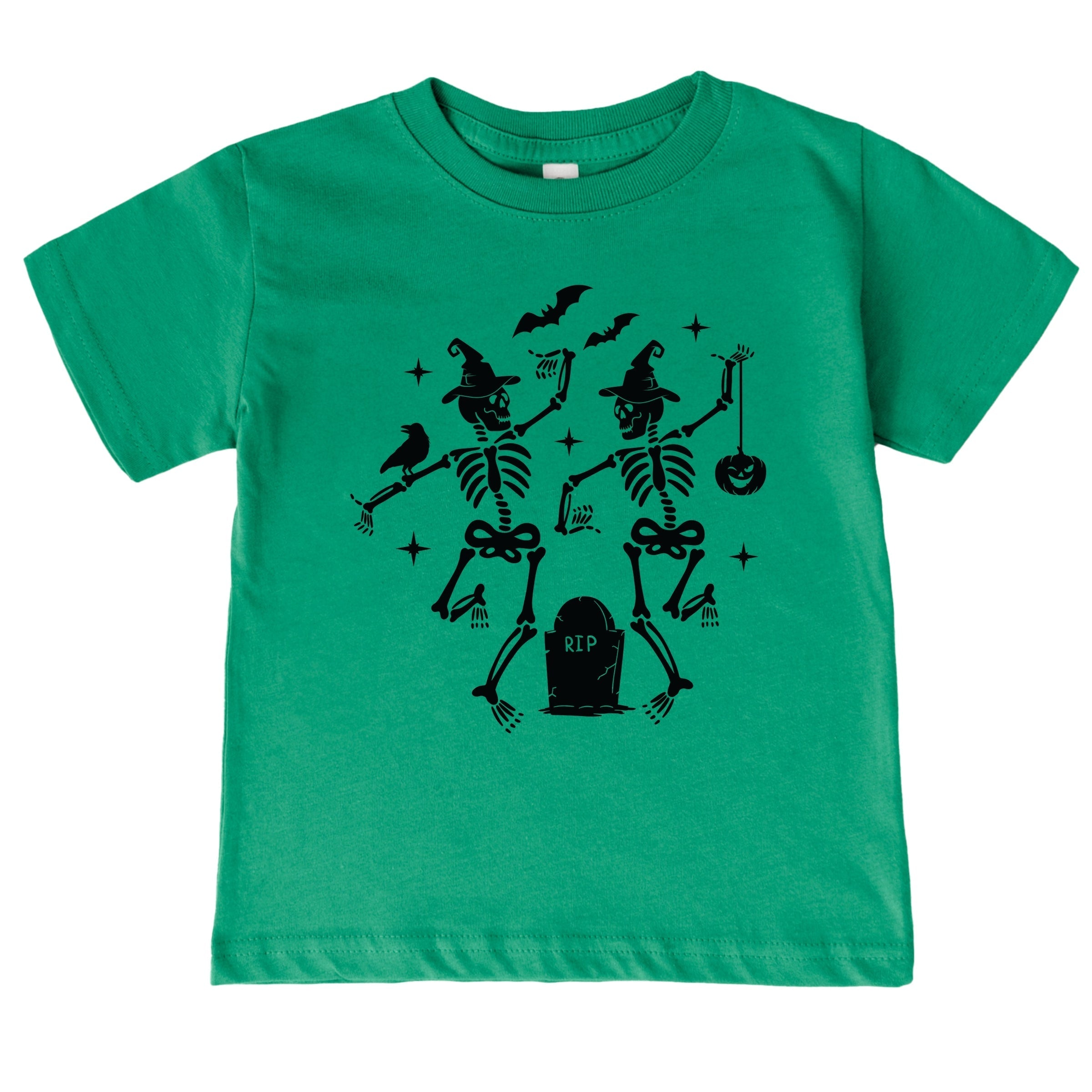 Two Skeletons Dancing Grave - Youth Short Sleeve Graphic T-Shirt and Toddler Short Sleeve Graphic T-Shirt