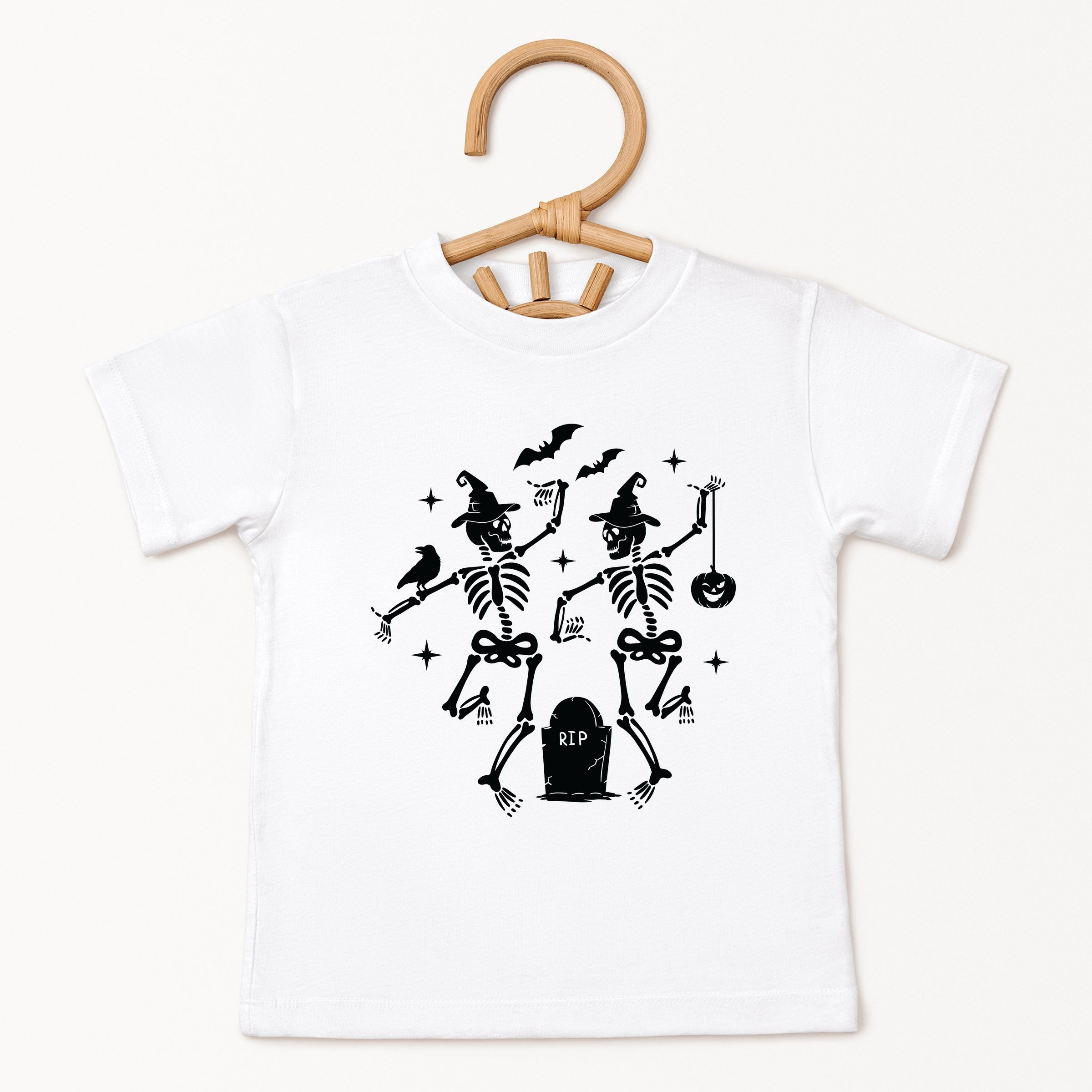 Two Skeletons Dancing Grave - Youth Short Sleeve Graphic T-Shirt and Toddler Short Sleeve Graphic T-Shirt