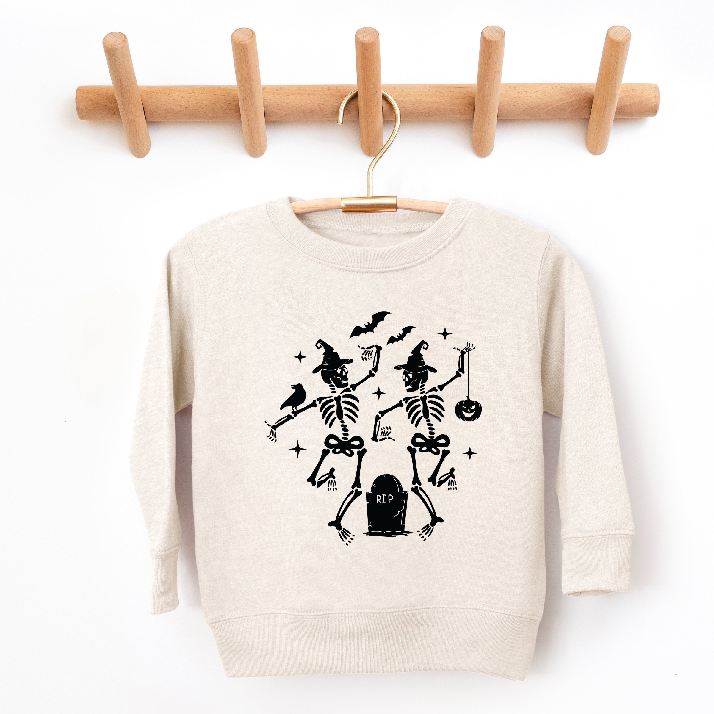 Two Skeletons Dancing Grave - Toddler Graphic Sweatshirt and Youth Graphic Sweatshirt