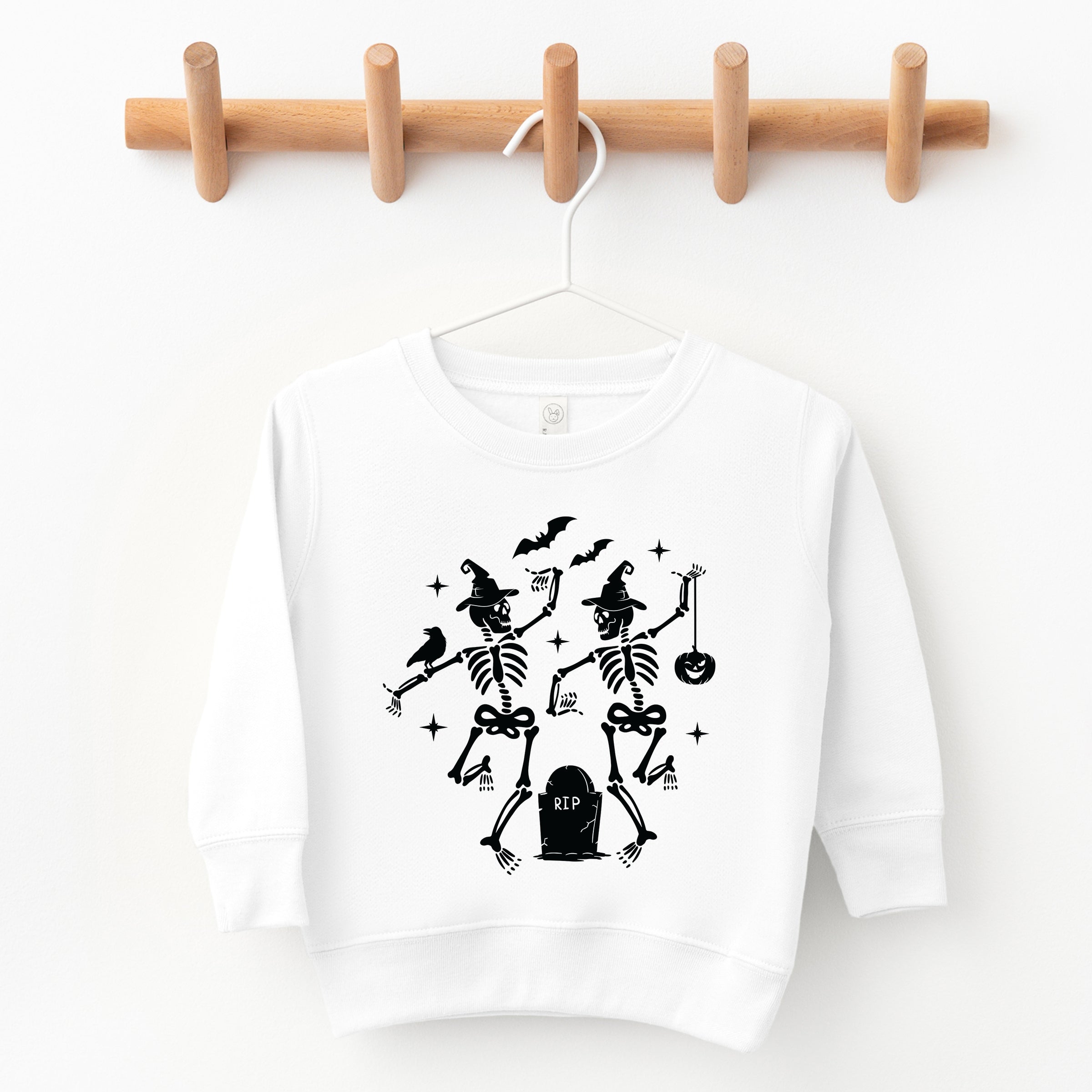 Two Skeletons Dancing Grave - Toddler Graphic Sweatshirt and Youth Graphic Sweatshirt