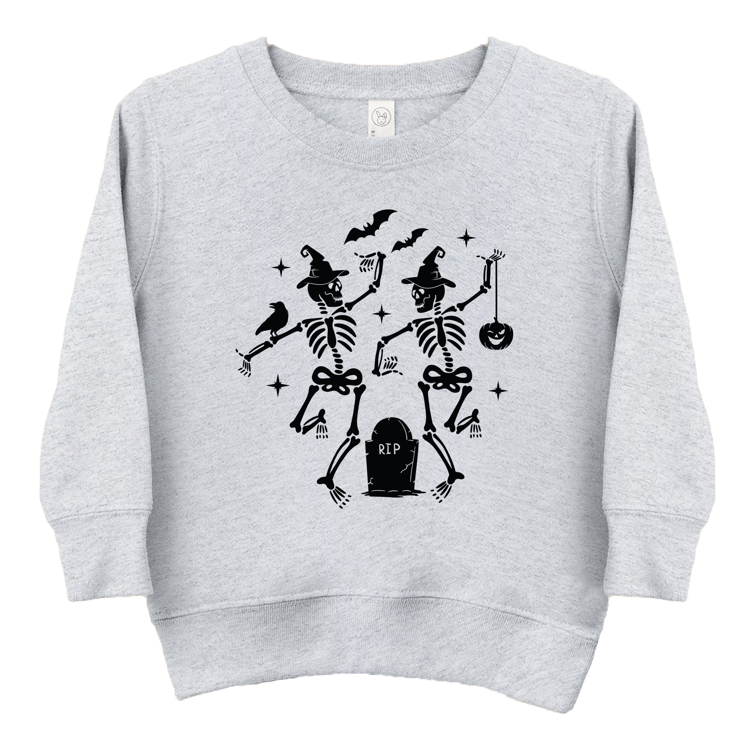 Two Skeletons Dancing Grave - Toddler Graphic Sweatshirt and Youth Graphic Sweatshirt
